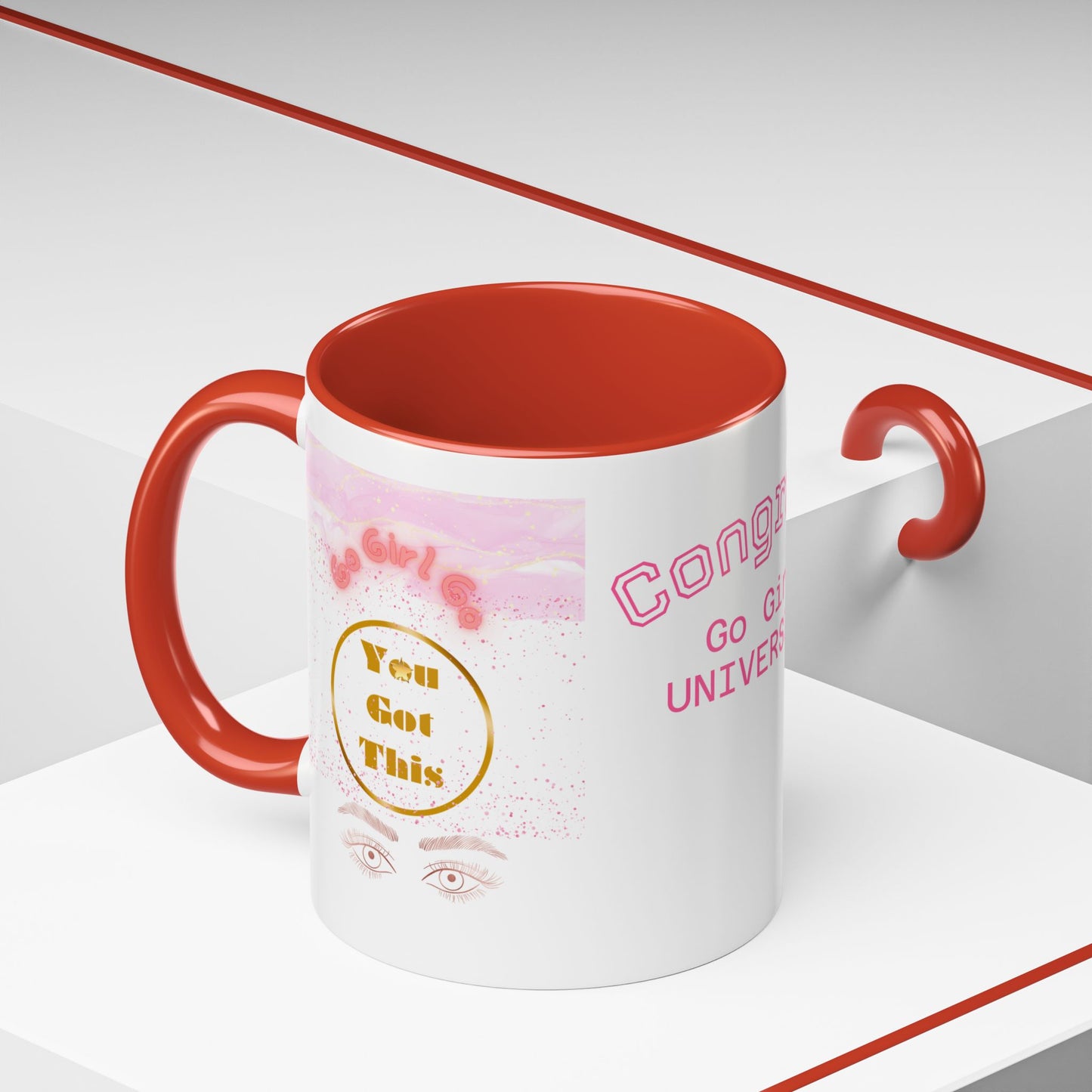 Congrats Go Girl University Accent Coffee Mug — 'You Got This' Women's Celebration Gift