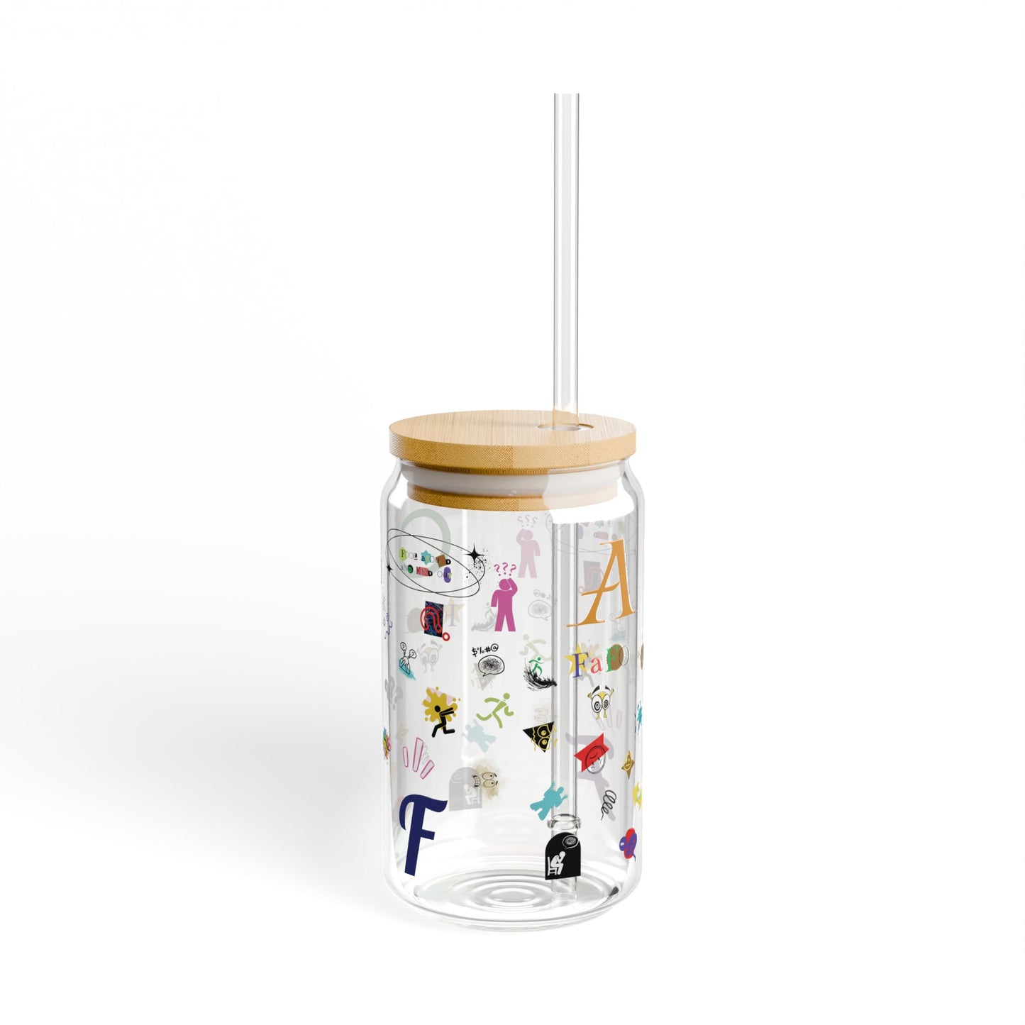 FAFO:  ICE COFFEE: 16oz Sipper Glass with Fun Designs -Lid & Straw