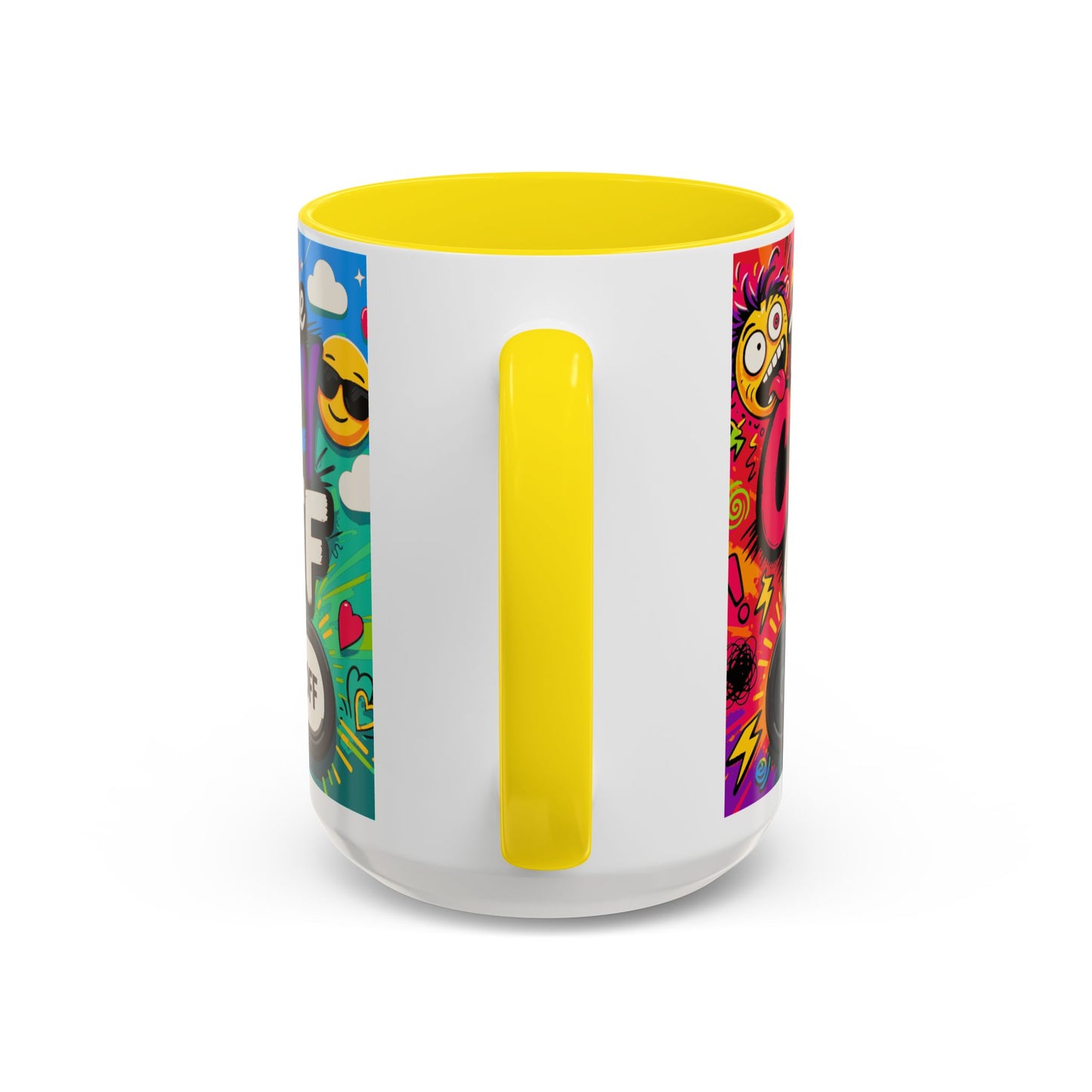 Accent Coffee Mug — "Turn the Crazy Off" Colorful Funny Ceramic Mug (11/15oz)