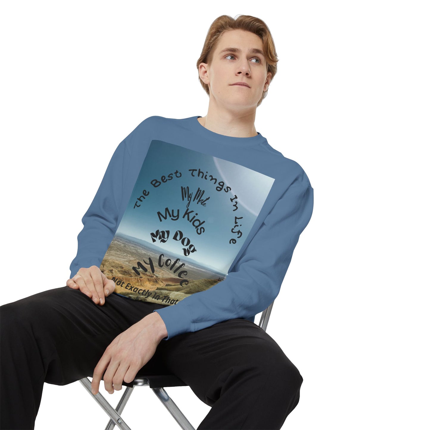 Coastal Family Vibes Sweatshirt — "The Best Things in Life" Graphic Crewneck