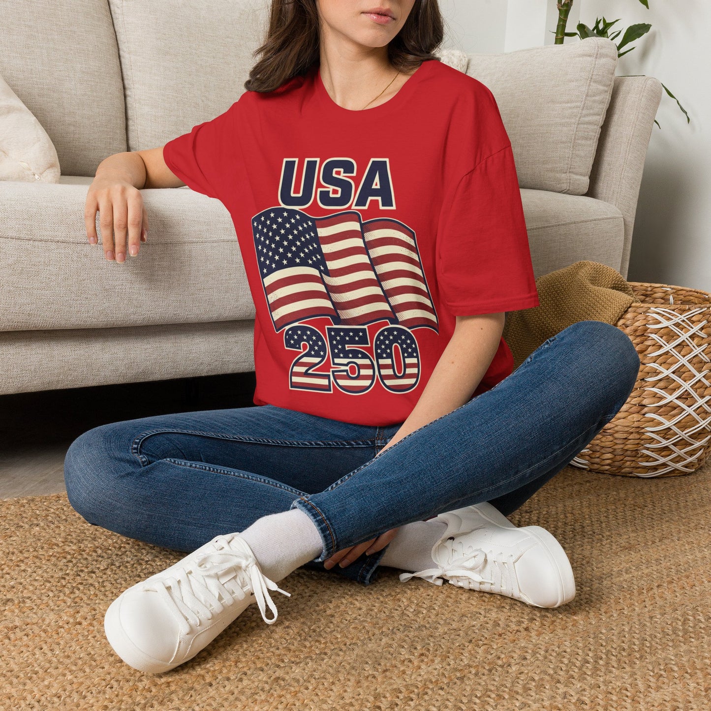 USA Flag T-Shirt — Patriotic 'USA 250' Graphic Tee