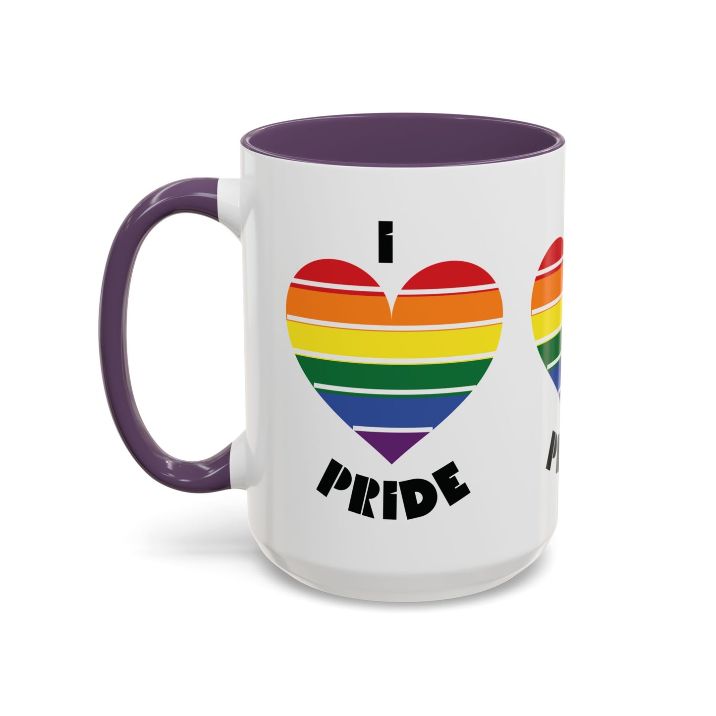 I Heart Pride Accent Coffee Mug – Rainbow Love 11/15oz