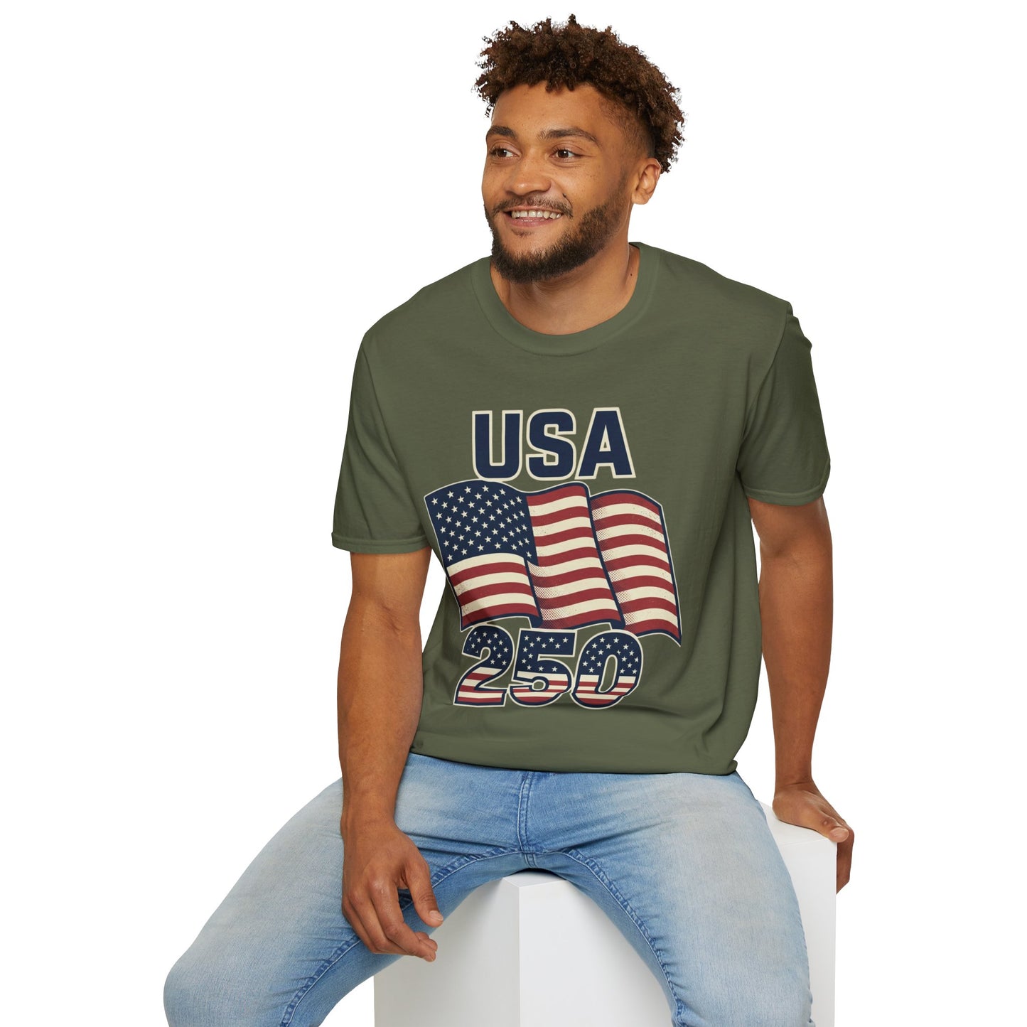 USA Flag T-Shirt — Patriotic 'USA 250' Graphic Tee