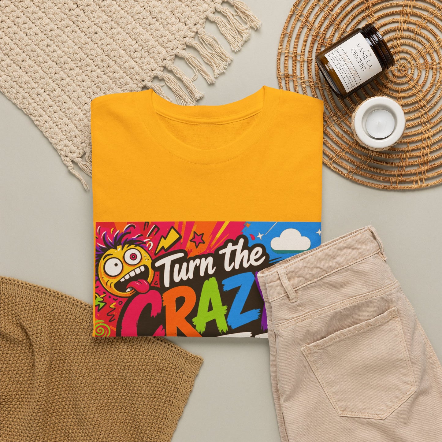 Turn the Crazy Off T-Shirt — Funny Retro Graphic Tee with On/Off Switch