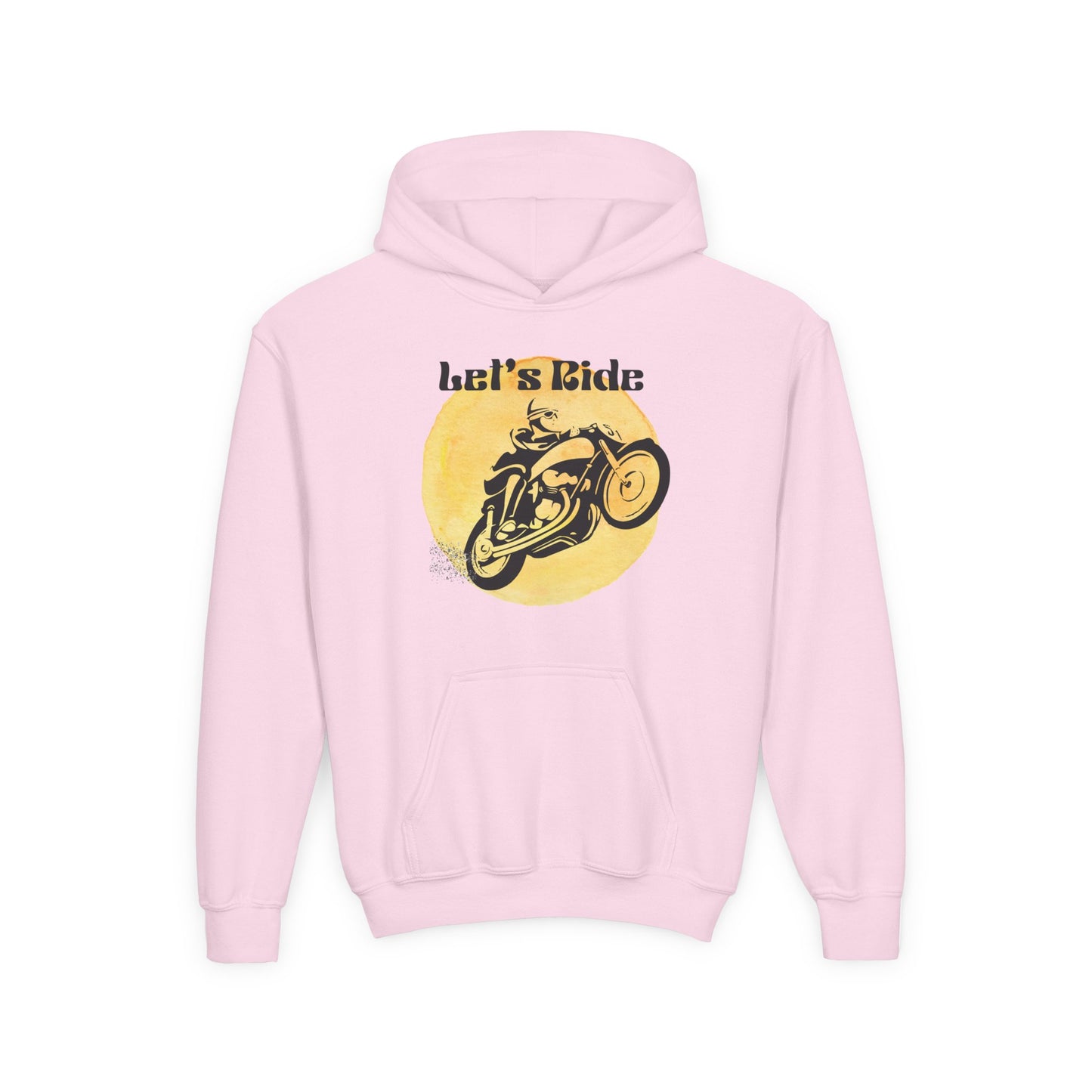 Youth Hoodie - "Let's Ride" Vintage Motorcycle Graphic
