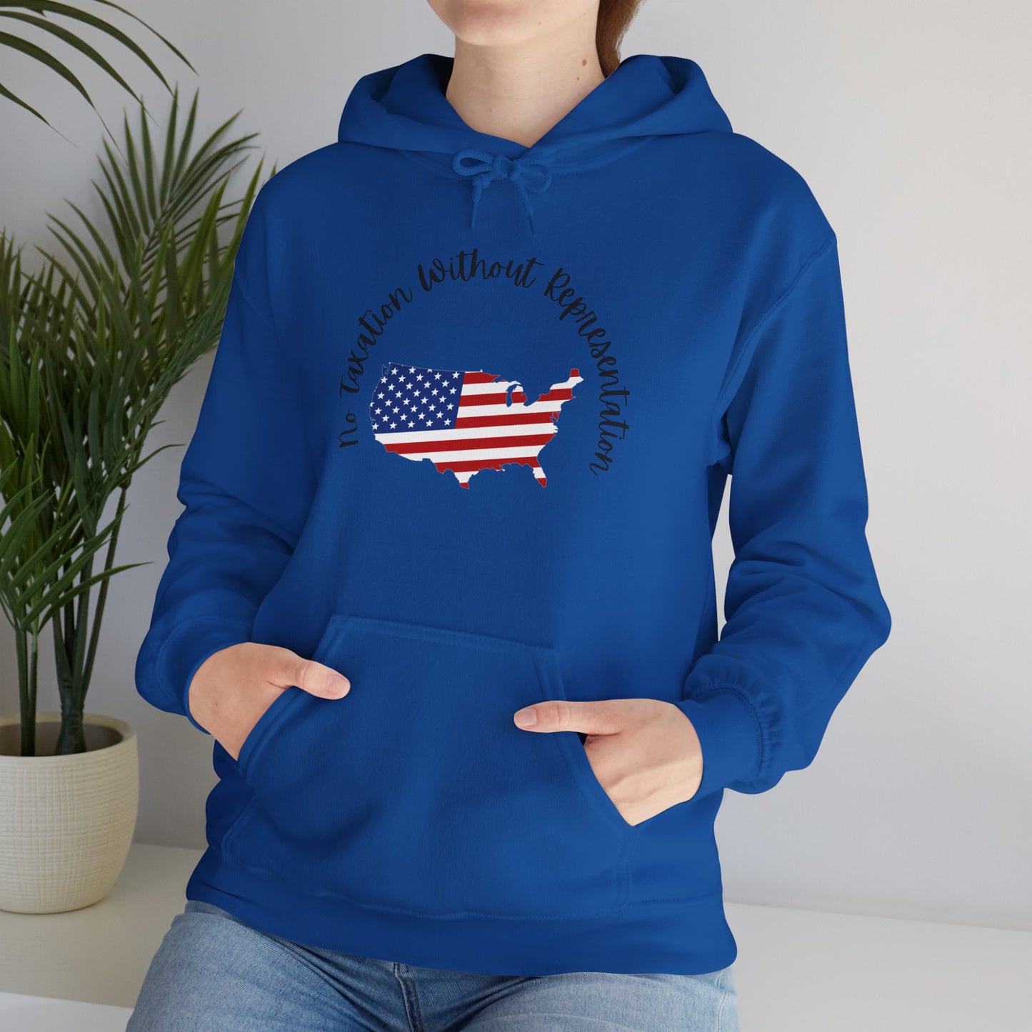 Patriotic Continent Hoodie – "No Taxation Without Representation"  USA Sweatshirt