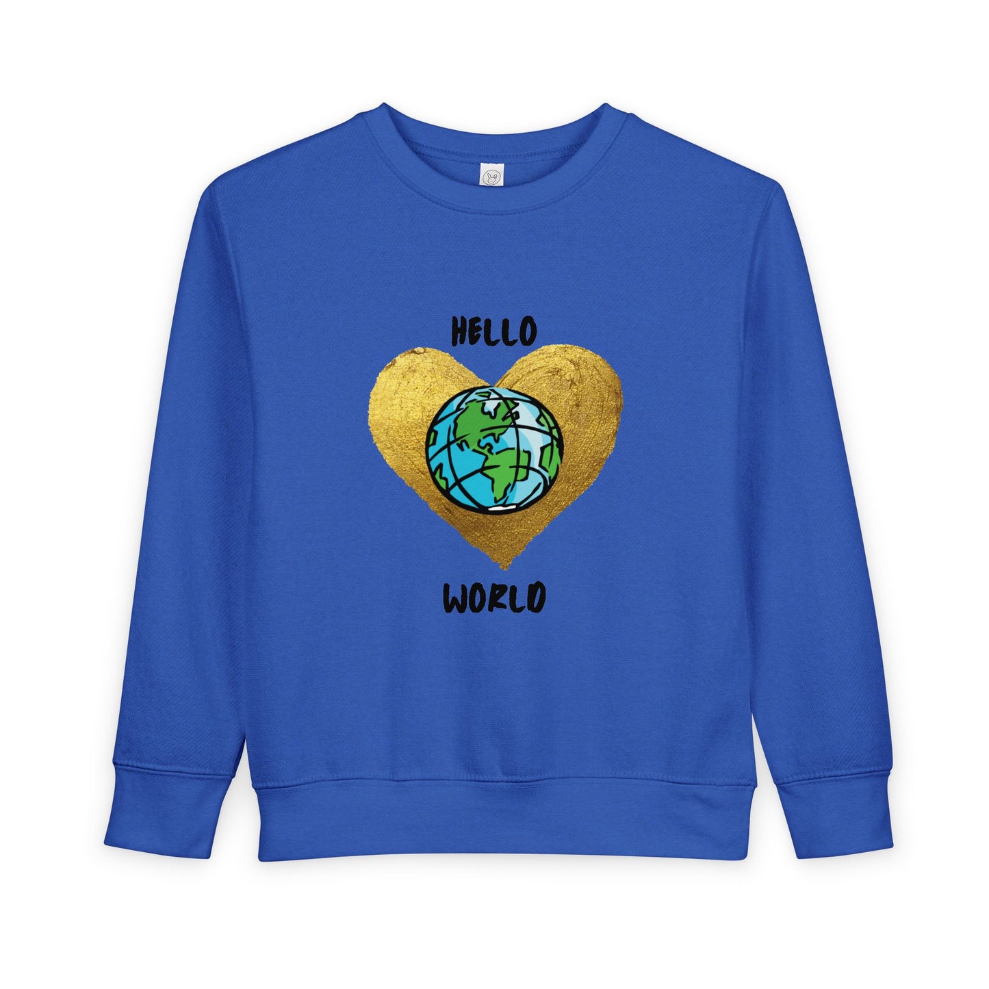 Toddler Sweatshirt - "Hello World" Earth Heart Graphic