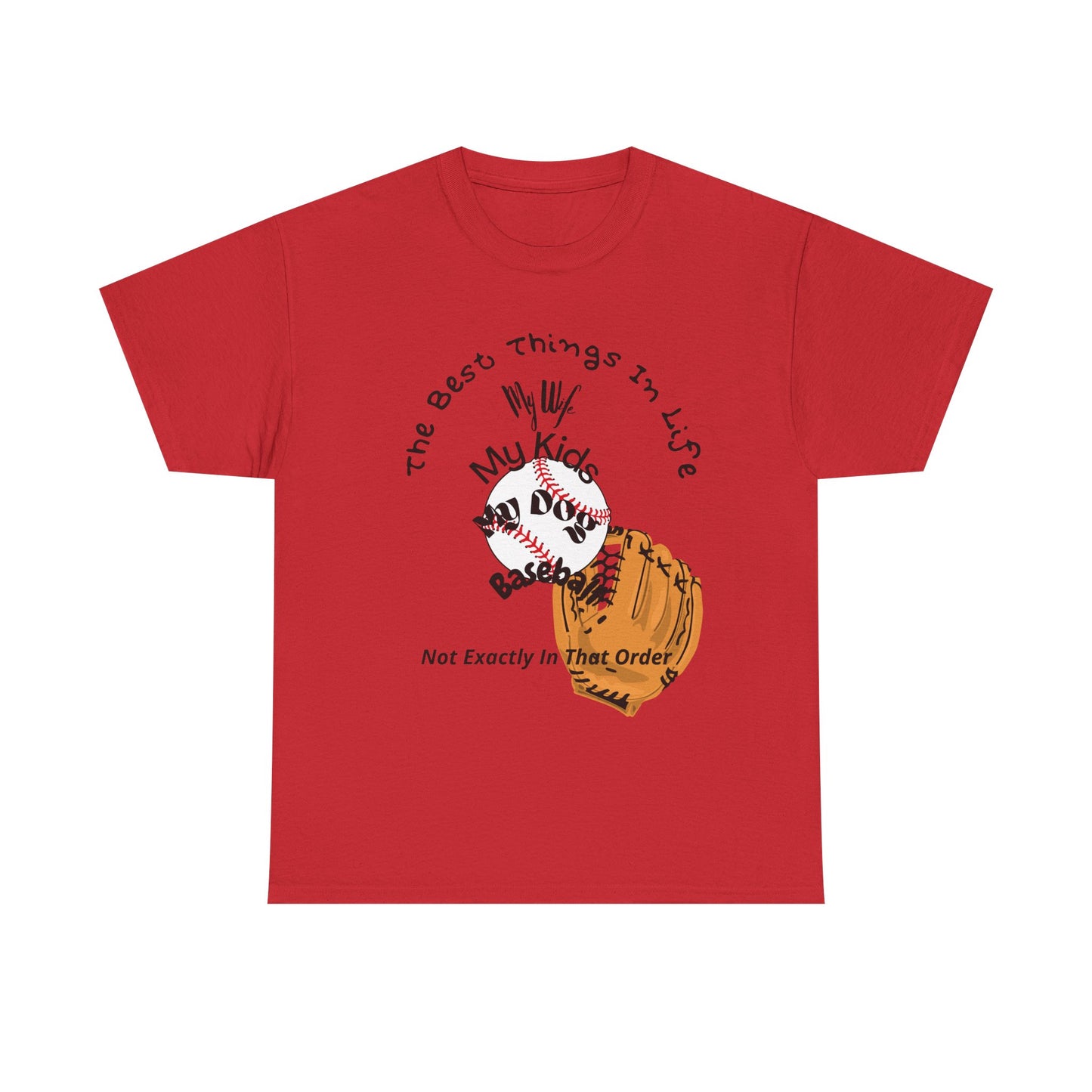 Baseball Fan Tee — "The Best Things In Life" Glove & Ball Design