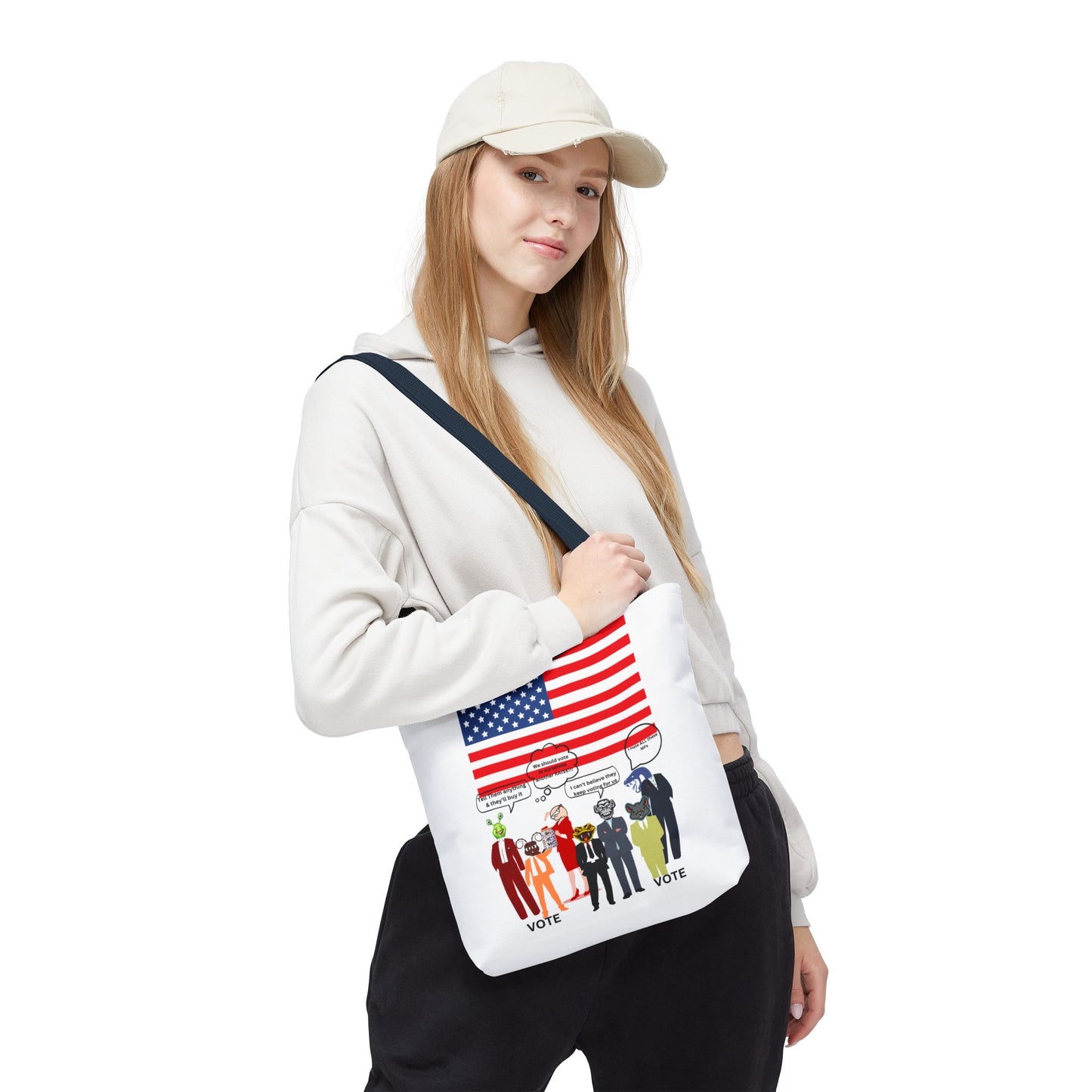 Patriotic Vote Tote Bag, Eco-Friendly Shopping Bag, Political Campaign Merchandise, Election Day Gift, USA Flag Design