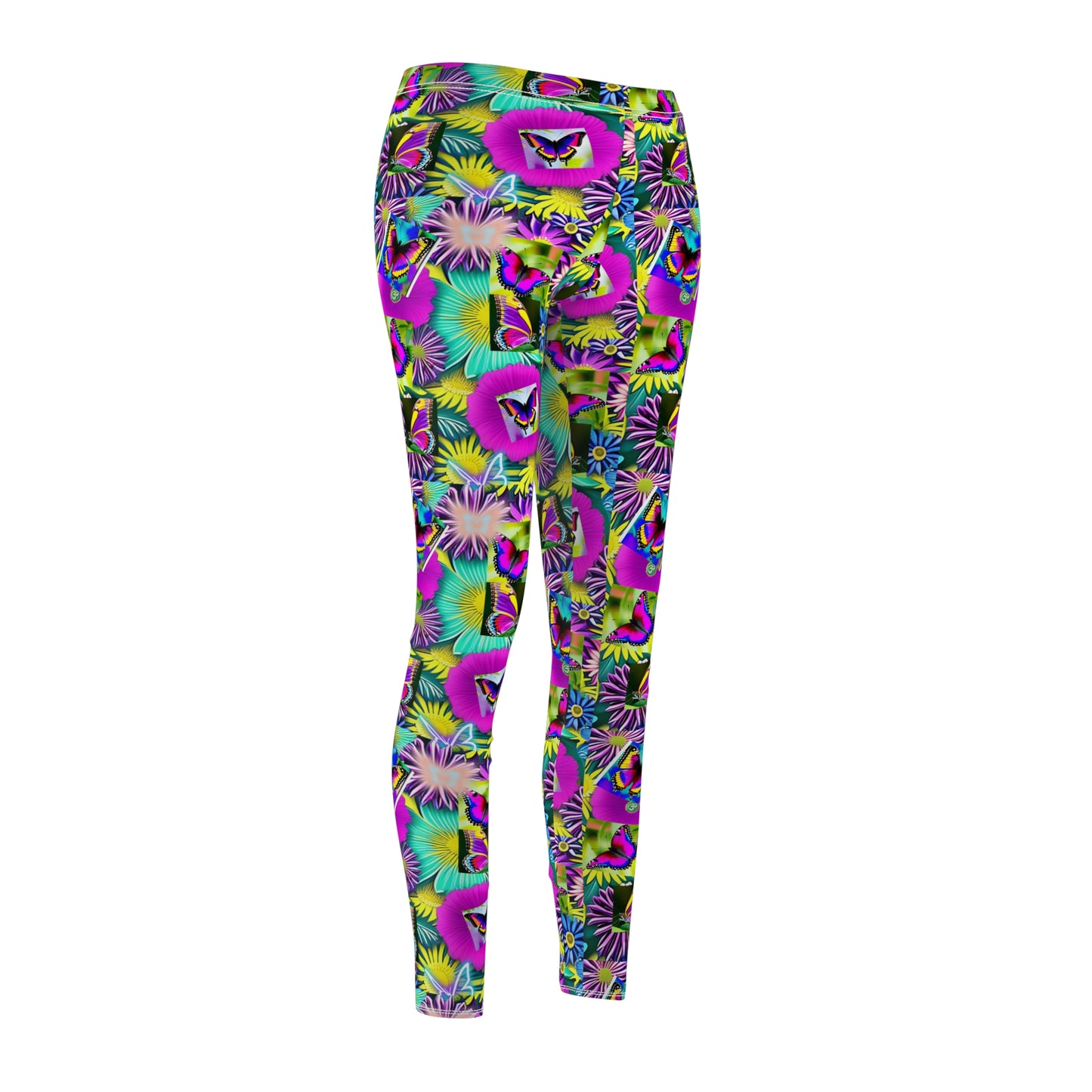 Neon Butterfly Design Leggings