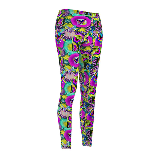 Neon Butterfly Design Leggings