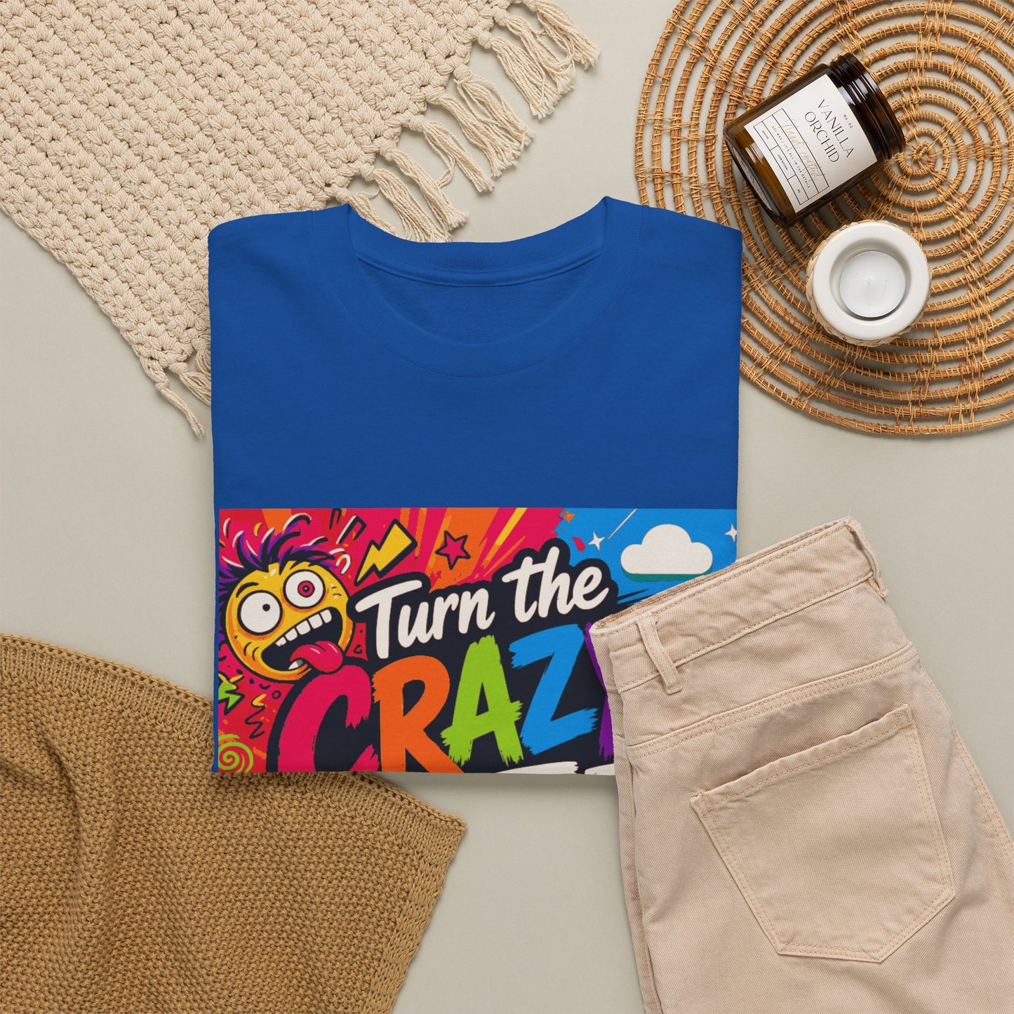 Turn the Crazy Off T-Shirt — Funny Retro Graphic Tee with On/Off Switch