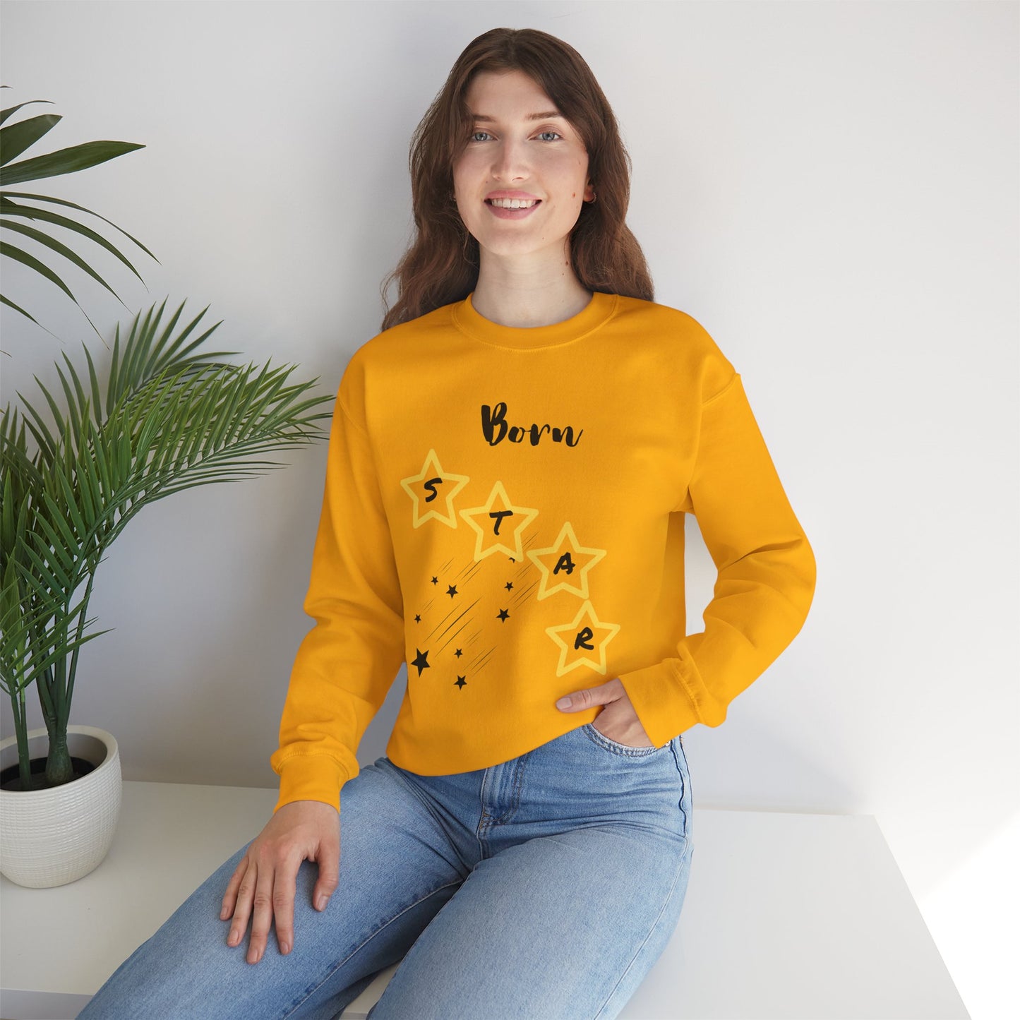 "Born Star' Unisex Heavy Blend™ Crewneck Sweatshirt - Cozy Inspiration for Every Occasion