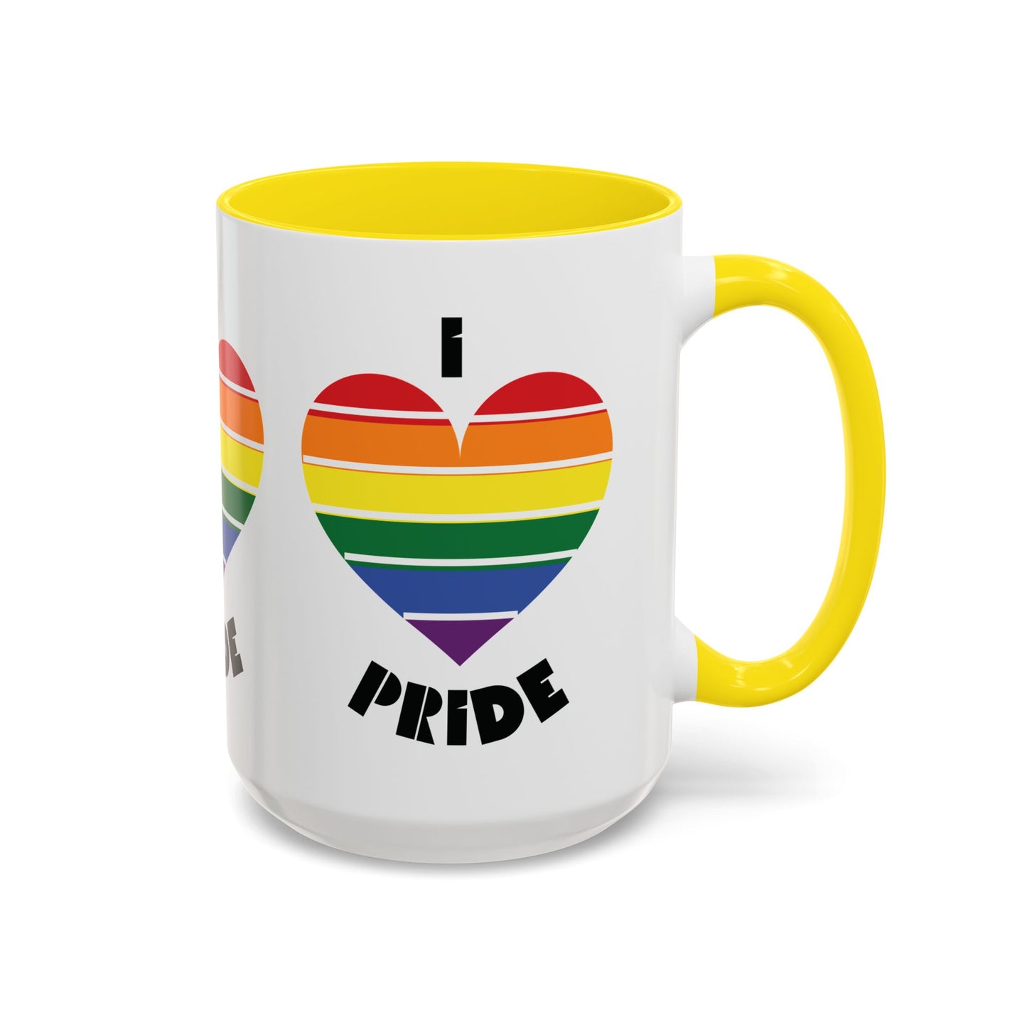 I Heart Pride Accent Coffee Mug – Rainbow Love 11/15oz