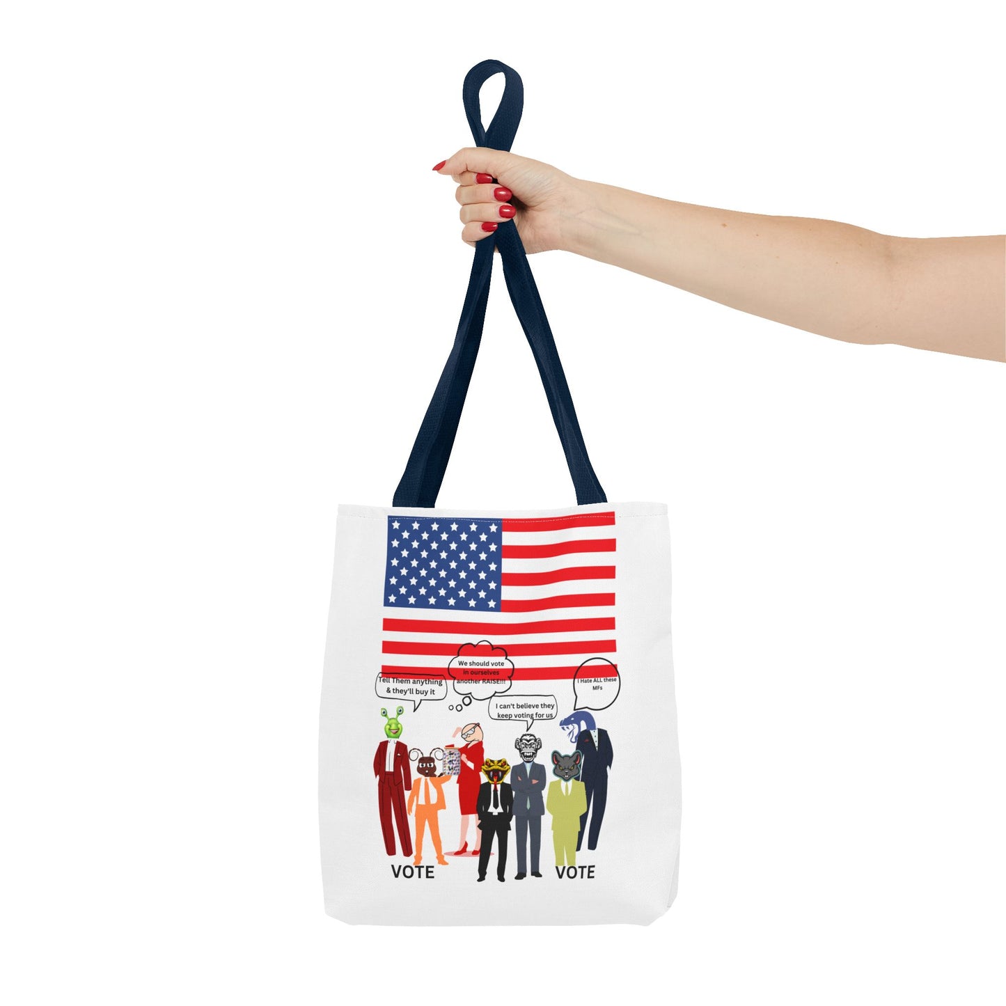 Patriotic Vote Tote Bag, Eco-Friendly Shopping Bag, Political Campaign Merchandise, Election Day Gift, USA Flag Design
