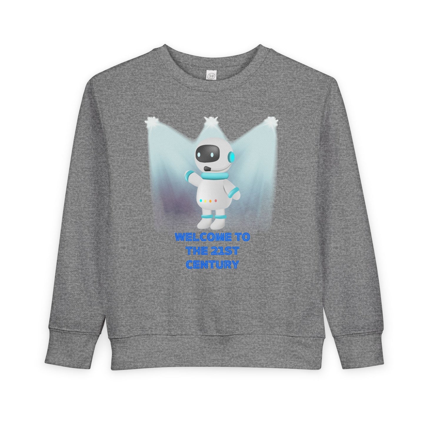 Toddler Sweatshirt - Cute Robot "Welcome to the 21st Century" Kids Crewneck