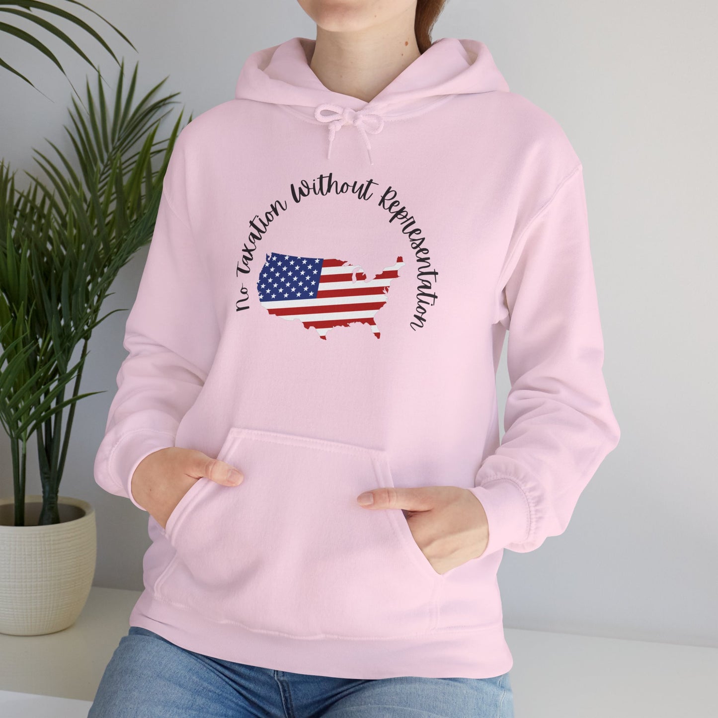 Patriotic Continent Hoodie – "No Taxation Without Representation"  USA Sweatshirt