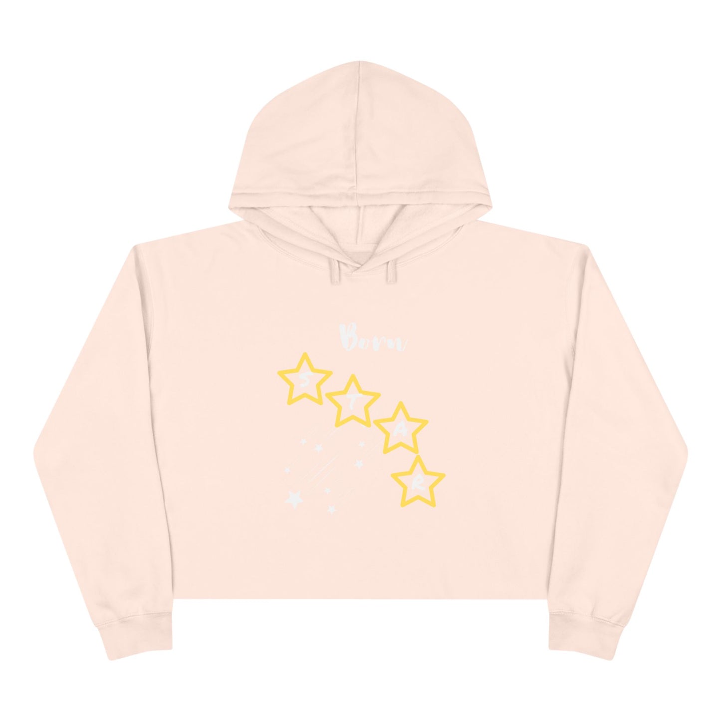 Born Star Crop Hoodie — Women's Celestial Graphic Cropped Hoodie