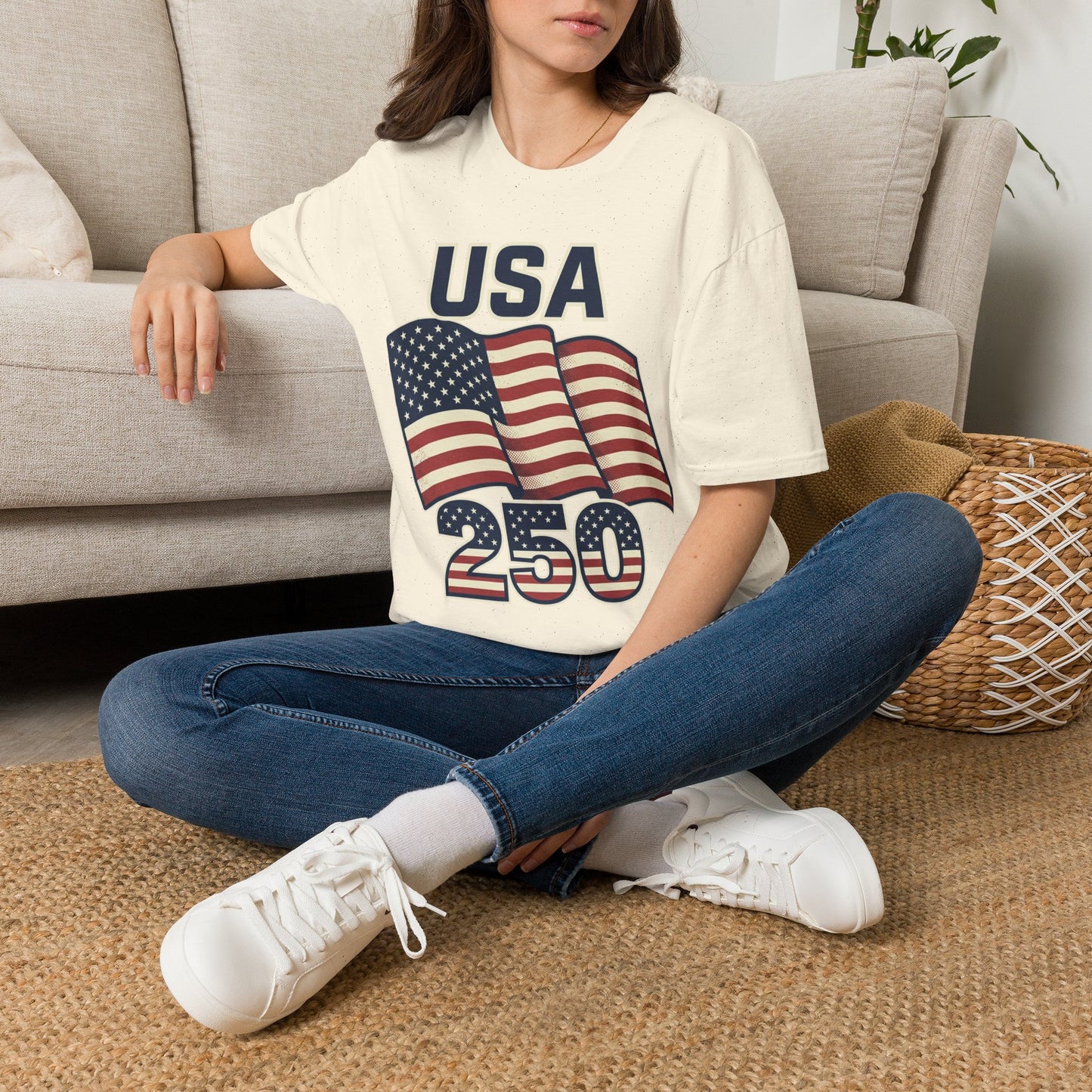 USA Flag T-Shirt — Patriotic 'USA 250' Graphic Tee