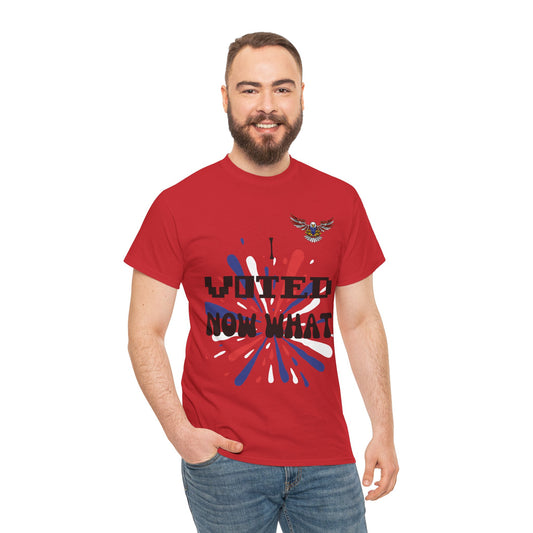 I Voted Unisex Heavy Cotton Tee - Celebrate Voting, Political Humor Shirt, Election Day Apparel, Gift for Voters, Mindful Fashion