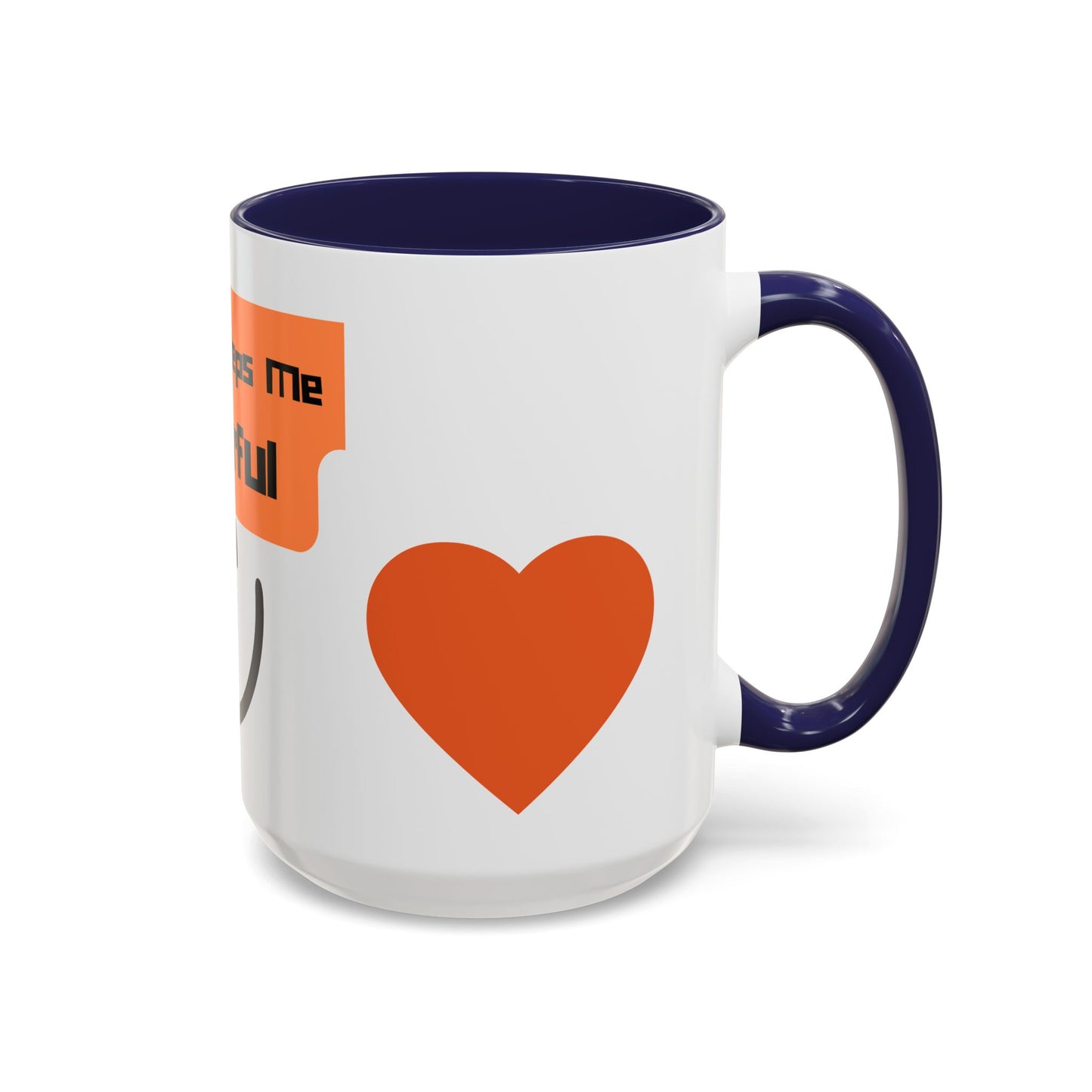 Coffee Keeps Me Cheerful Accent Mug — Smiley Heart 11/15oz
