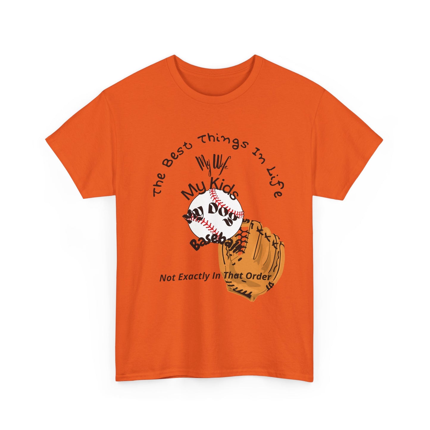 Baseball Fan Tee — "The Best Things In Life" Glove & Ball Design