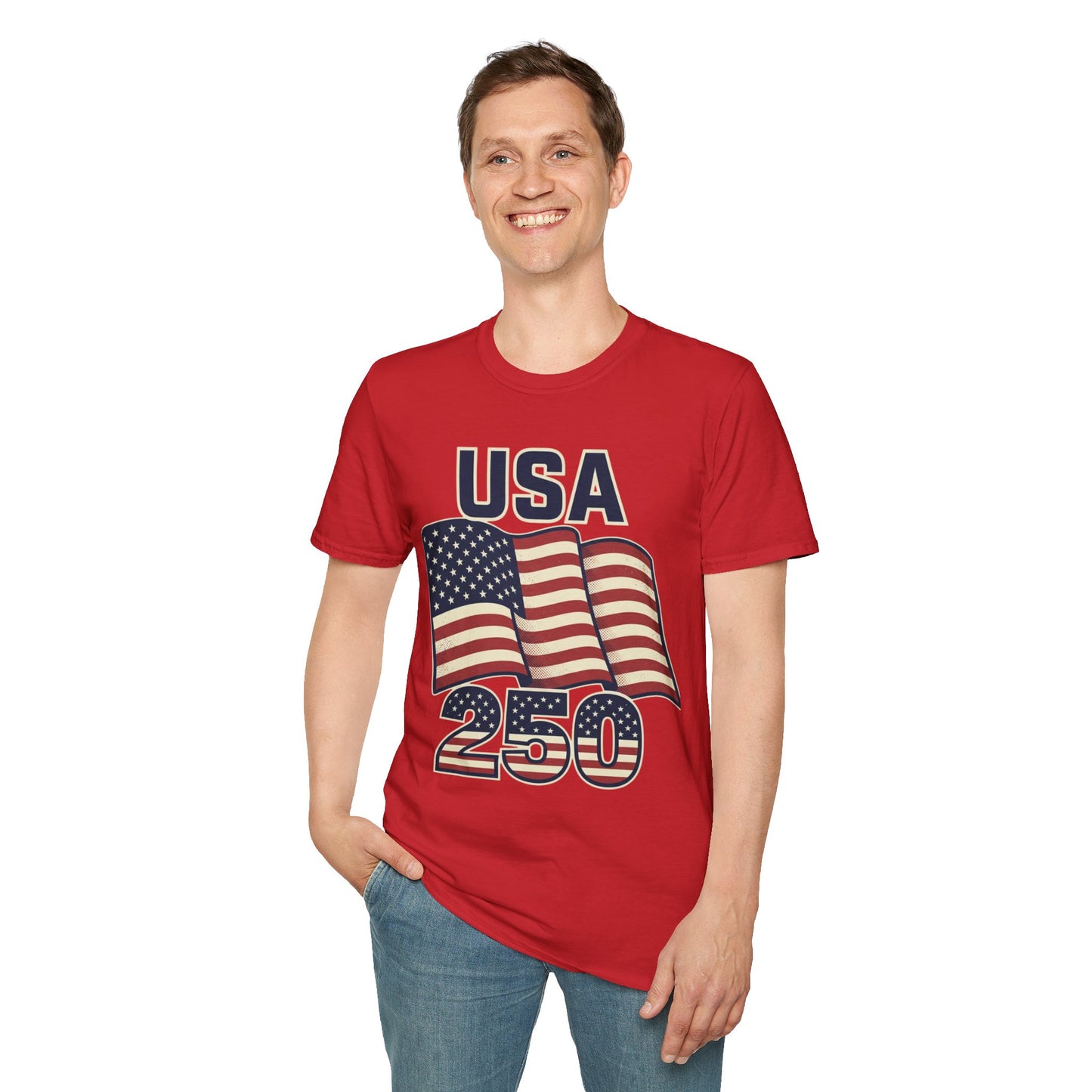 USA Flag T-Shirt — Patriotic 'USA 250' Graphic Tee