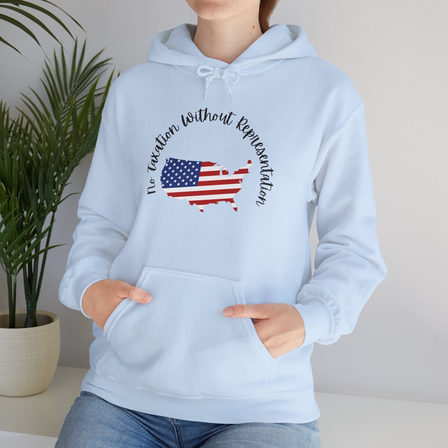 Patriotic Continent Hoodie – "No Taxation Without Representation"  USA Sweatshirt