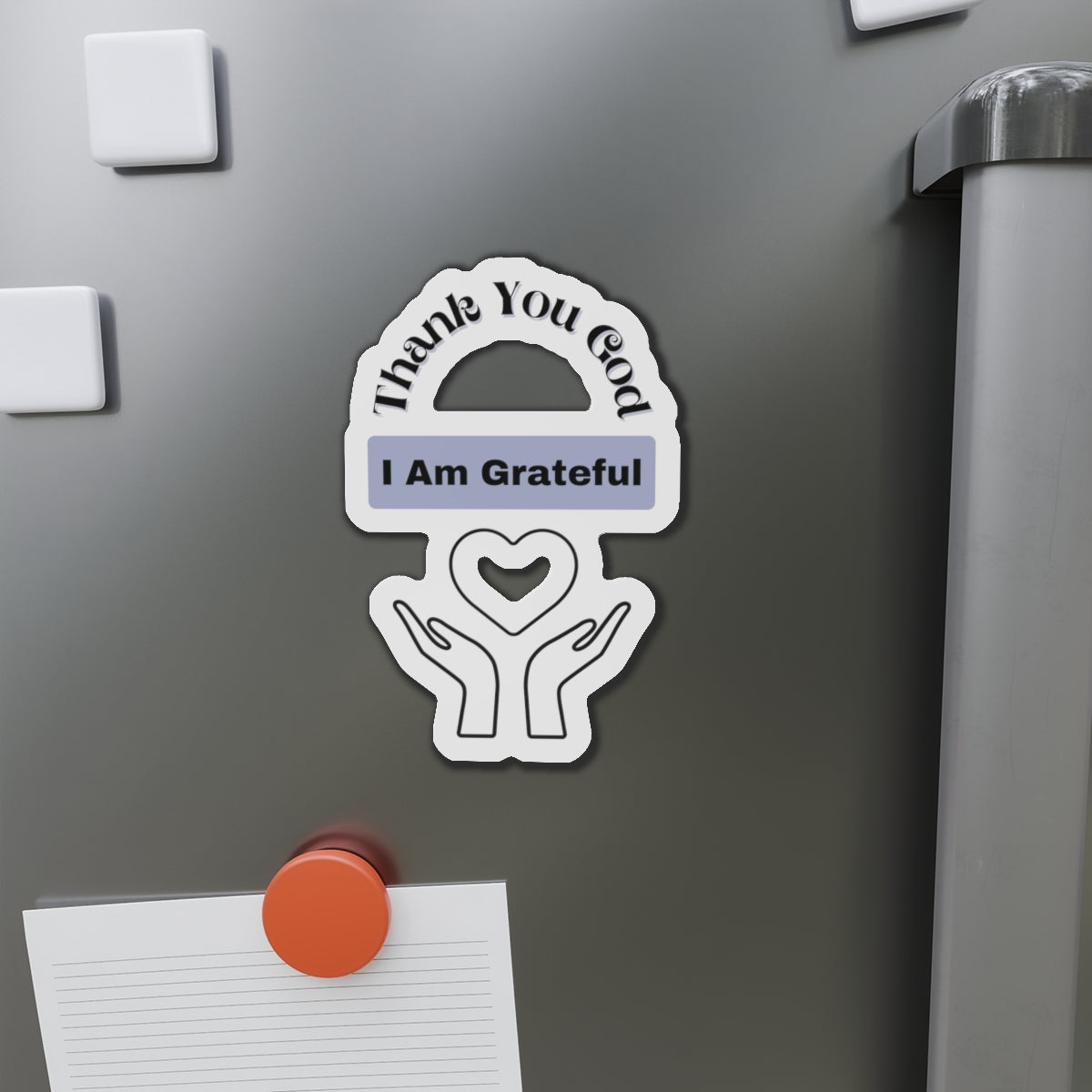 Grateful Hands Heart Design - Die-Cut Magnet