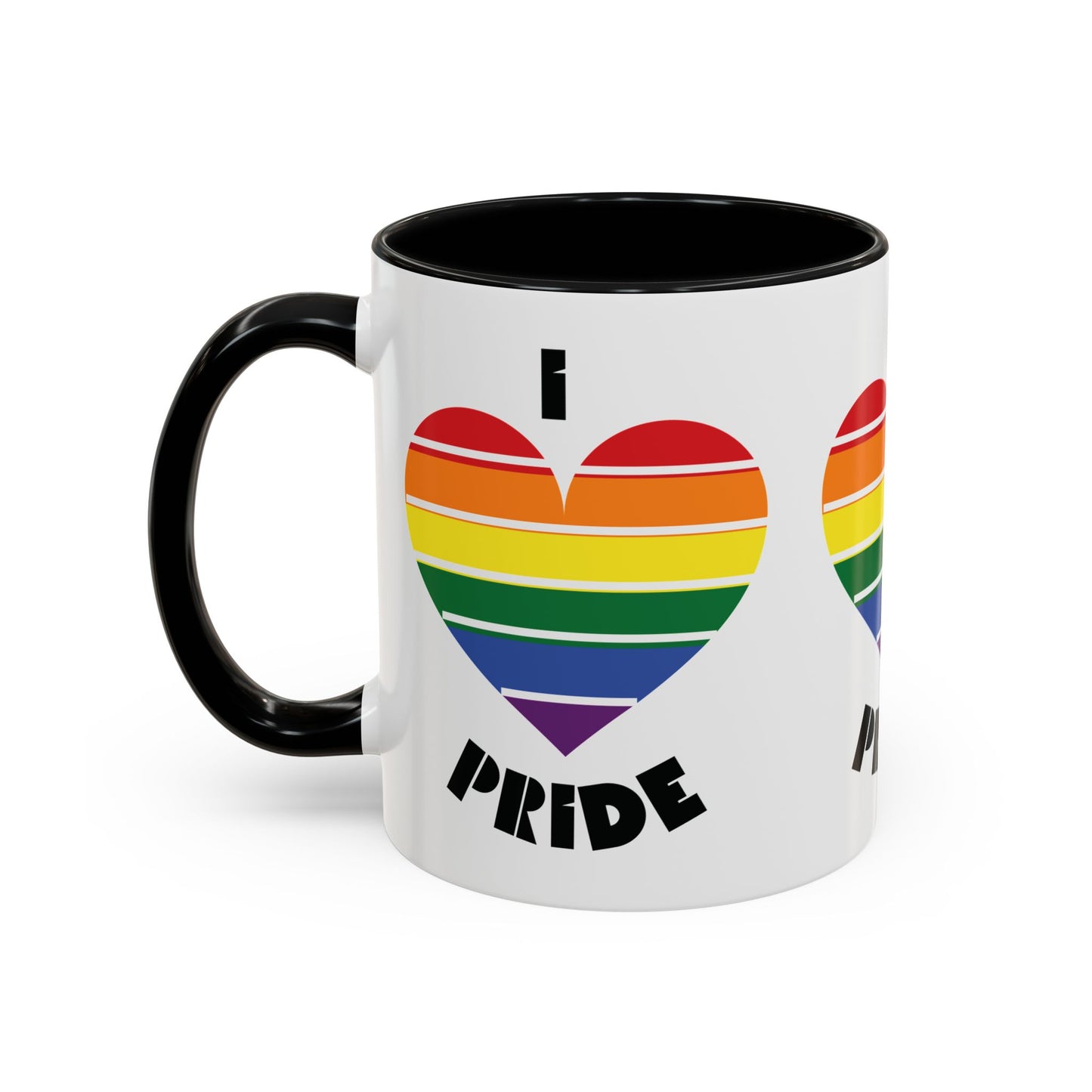 I Heart Pride Accent Coffee Mug – Rainbow Love 11/15oz