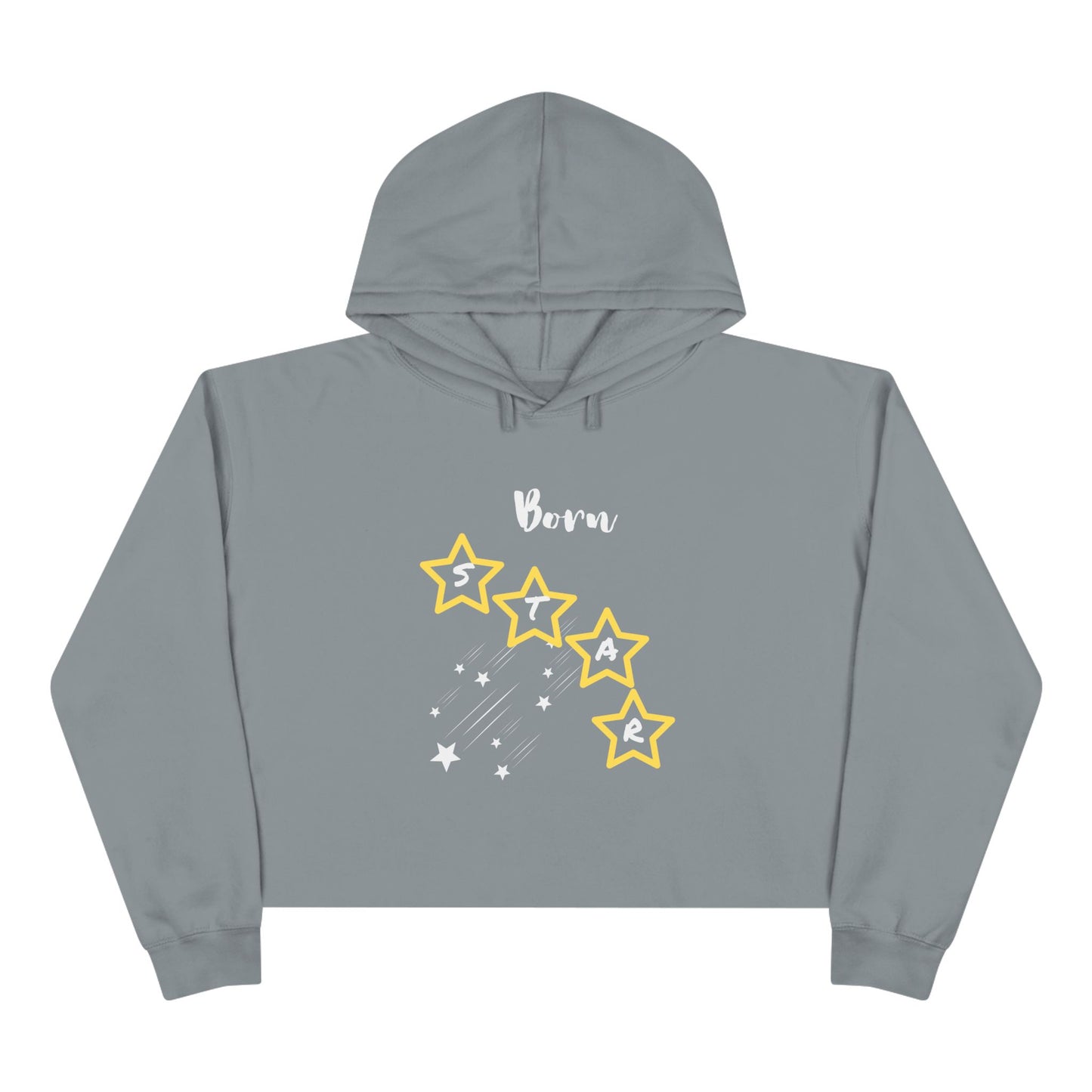 Born Star Crop Hoodie — Women's Celestial Graphic Cropped Hoodie