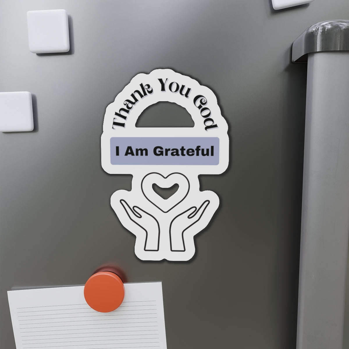 Grateful Hands Heart Design - Die-Cut Magnet