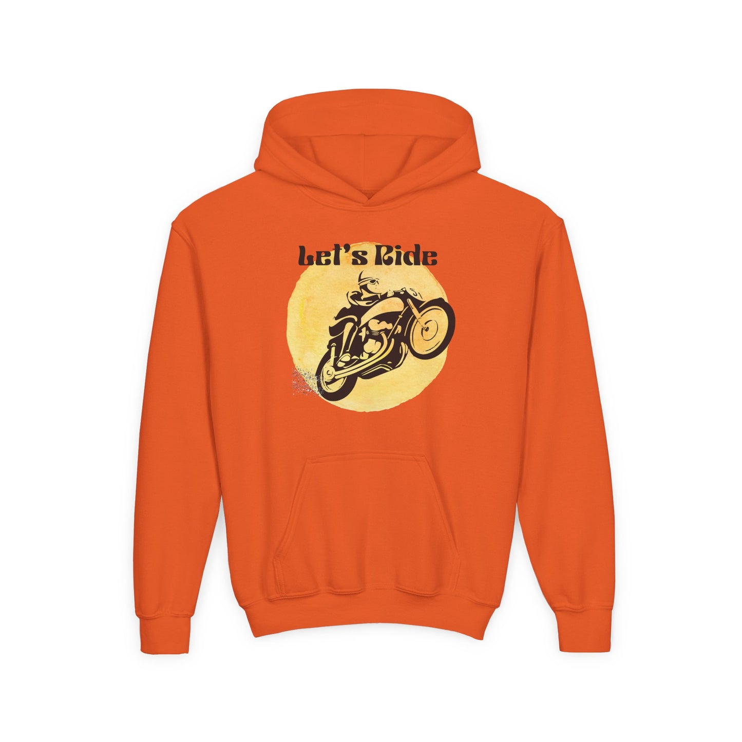 Youth Hoodie - "Let's Ride" Vintage Motorcycle Graphic