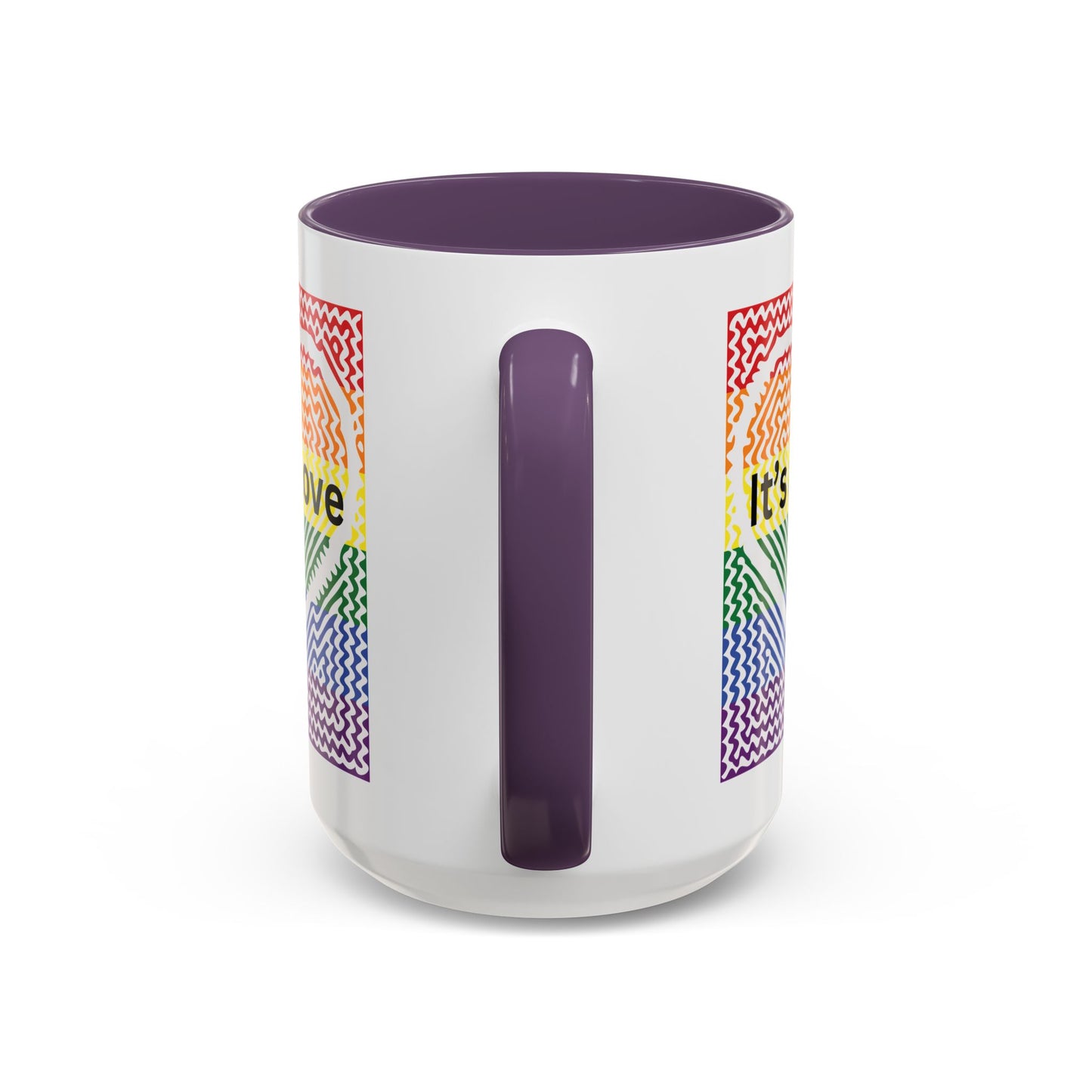 It's All Love Rainbow Heart Coffee Mug — Pride Accent Mug (11/15oz)