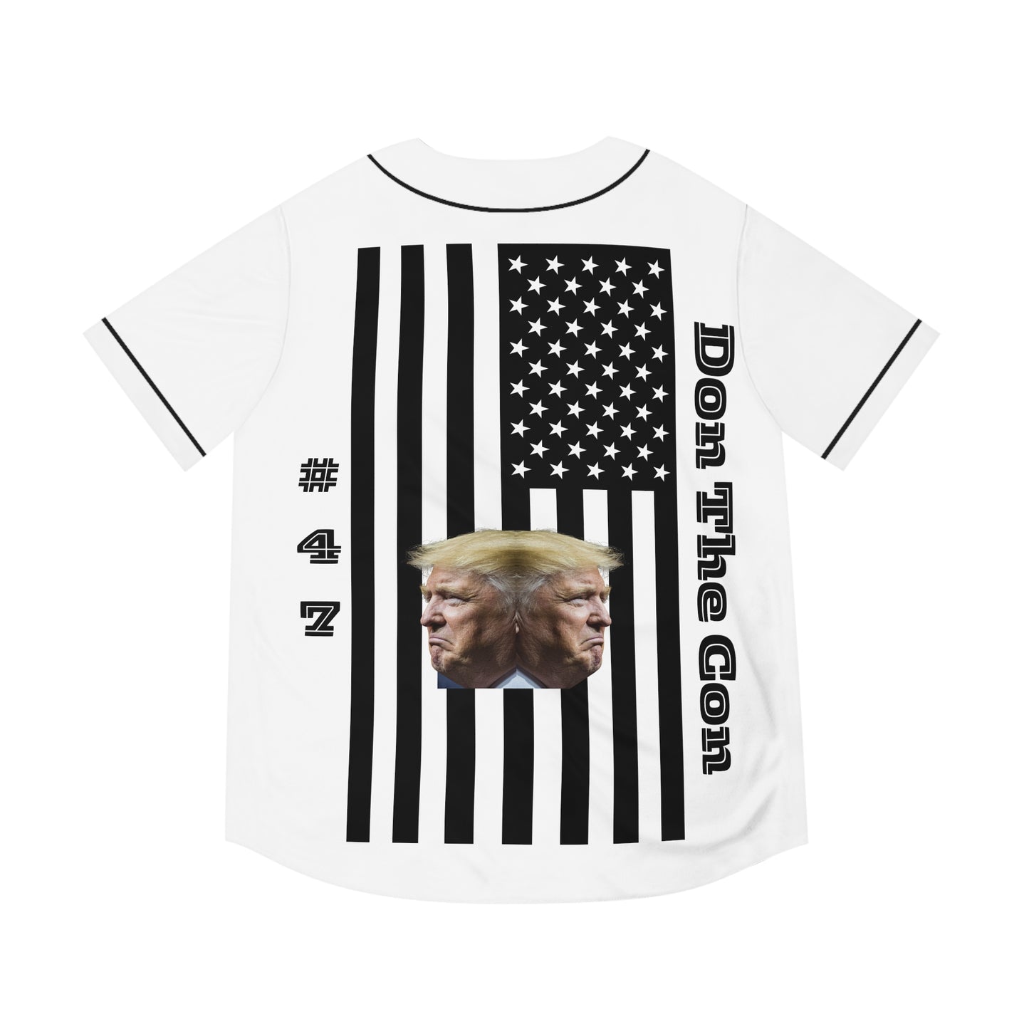 Men's Baseball Jersey - American Flag & Two-Faced Don the Con - #47