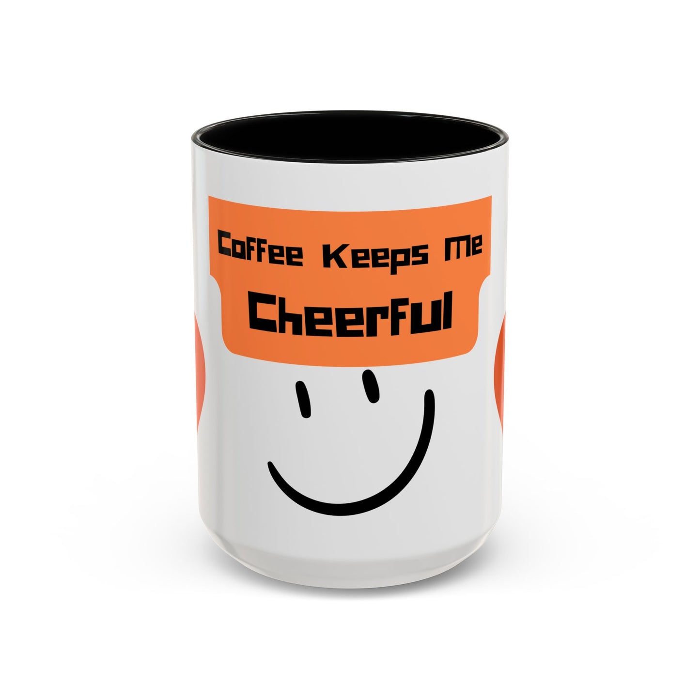 Coffee Keeps Me Cheerful Accent Mug — Smiley Heart 11/15oz