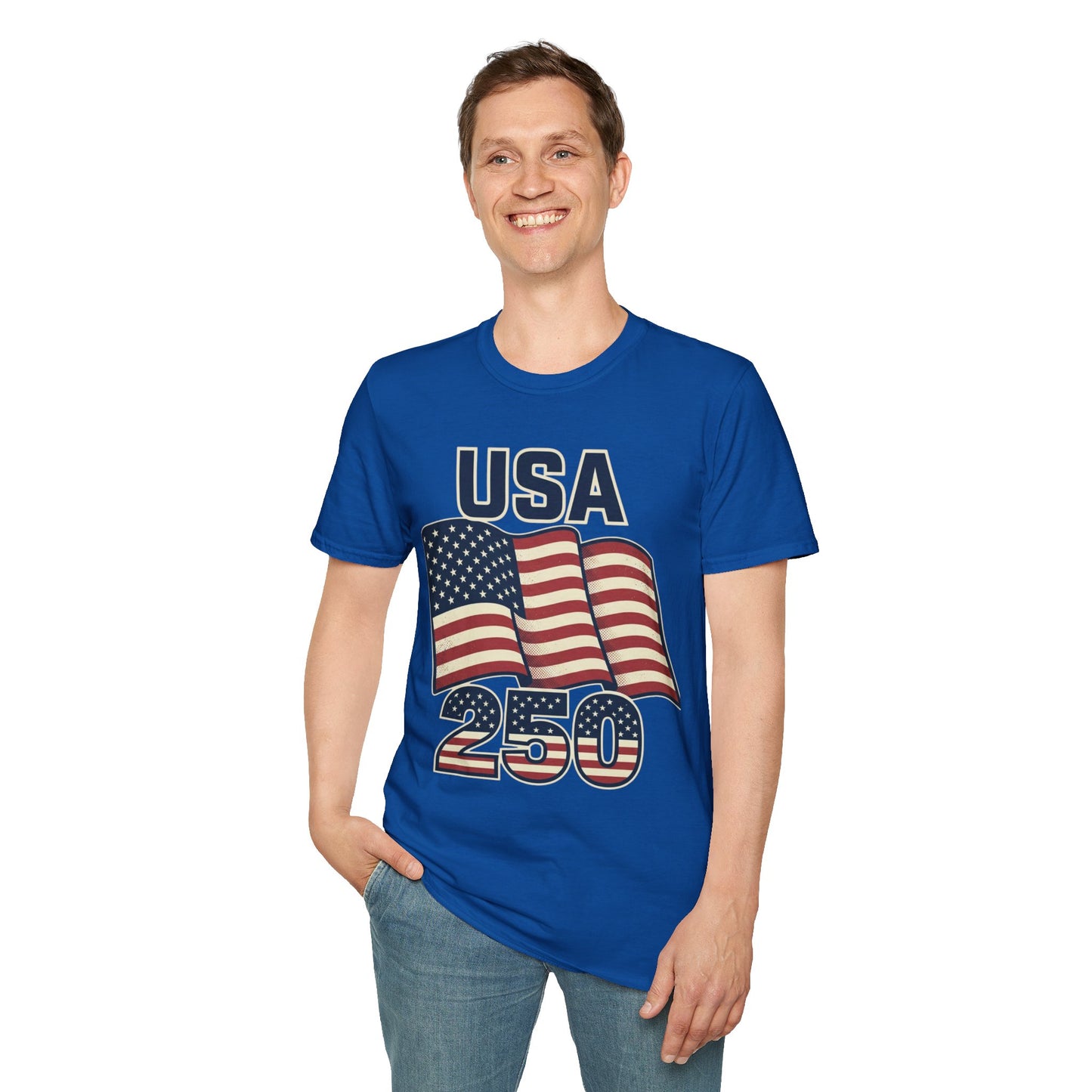 USA Flag T-Shirt — Patriotic 'USA 250' Graphic Tee