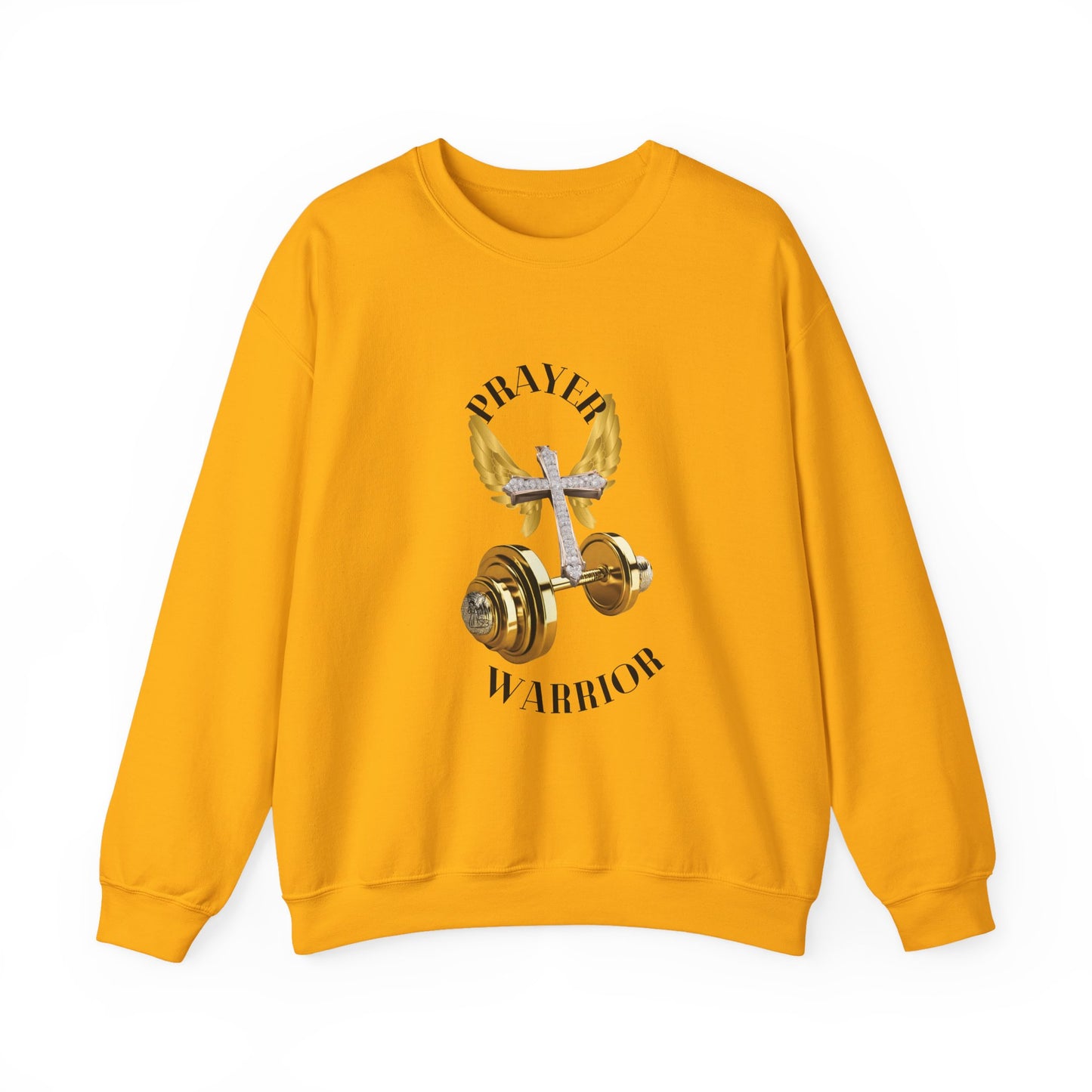 Holy Sweatshirt for "Prayer Warriors" Gold Weights with Wings  and Holy Cross