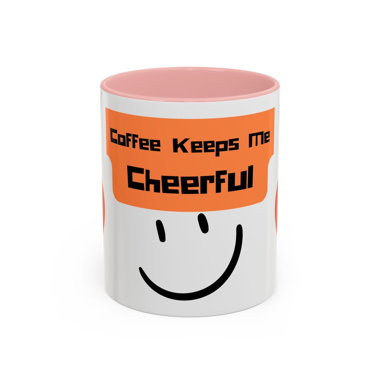 Coffee Keeps Me Cheerful Accent Mug — Smiley Heart 11/15oz