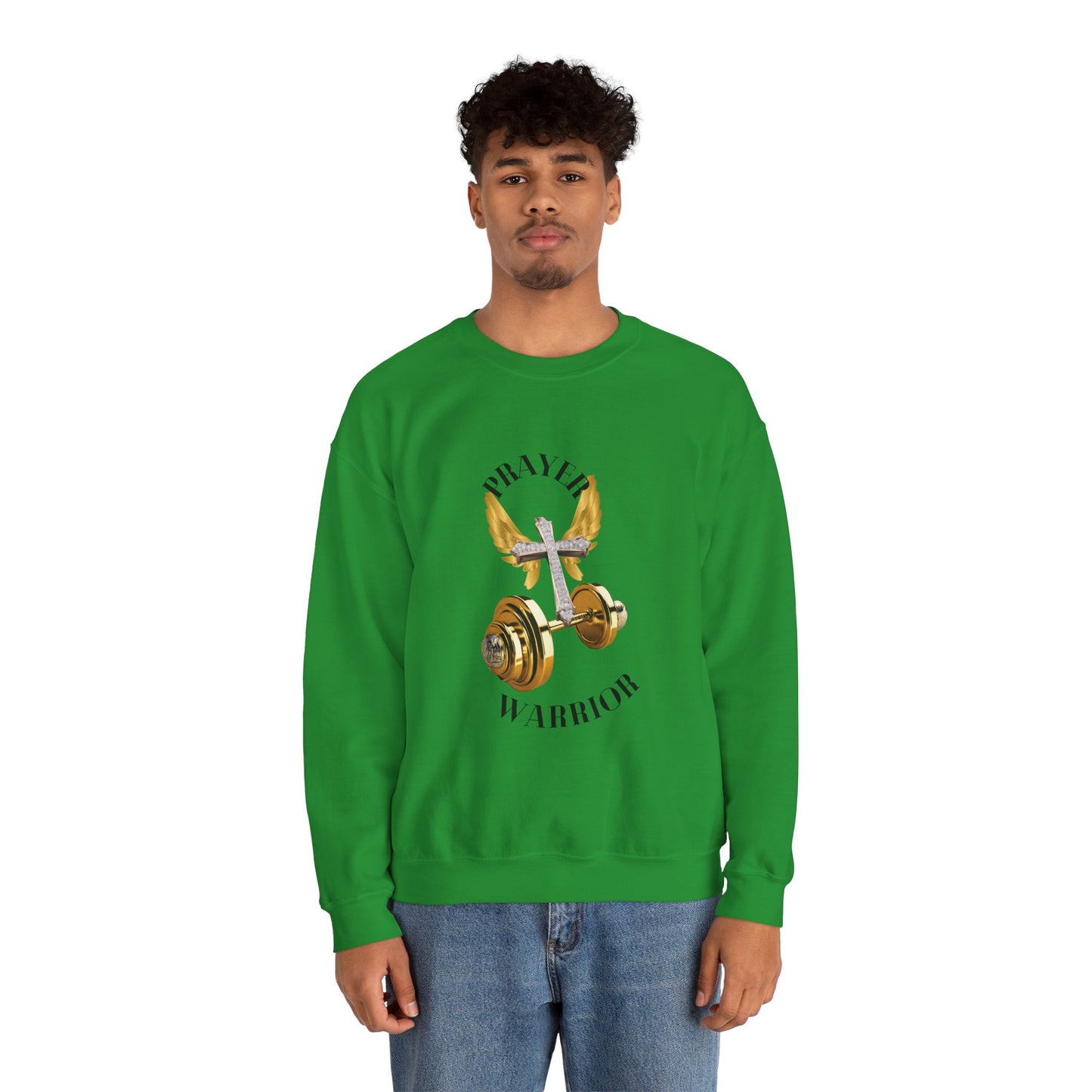 Holy Sweatshirt for "Prayer Warriors" Gold Weights with Wings  and Holy Cross