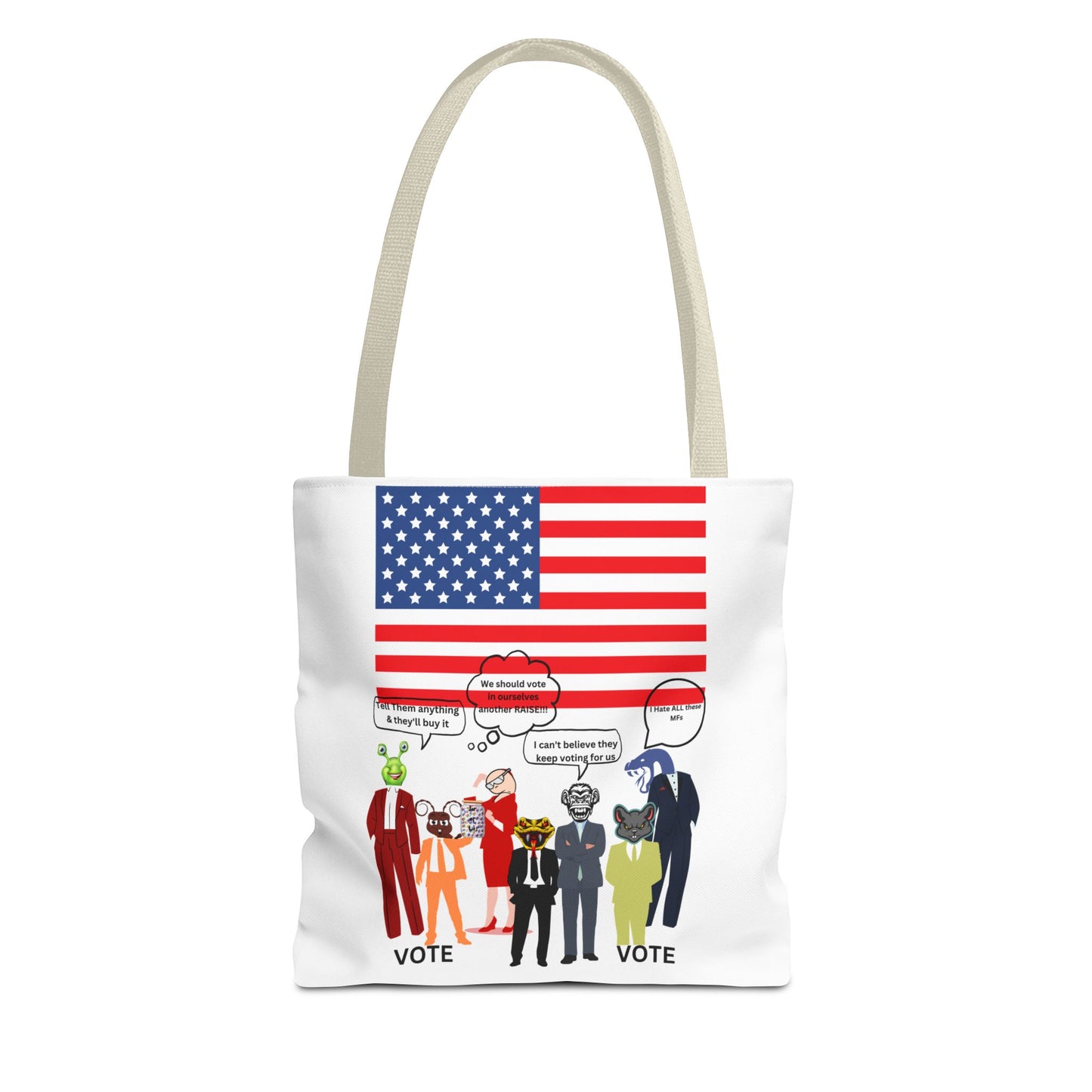 Patriotic Vote Tote Bag, Eco-Friendly Shopping Bag, Political Campaign Merchandise, Election Day Gift, USA Flag Design