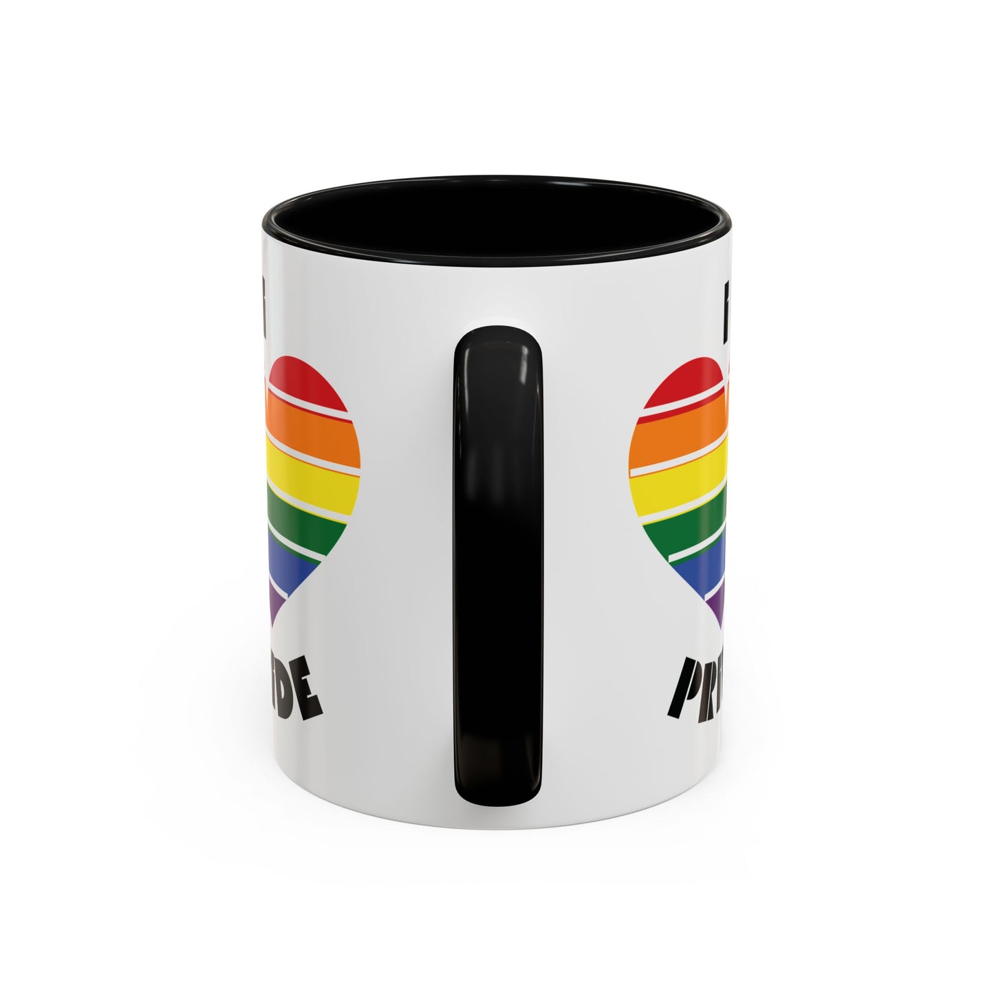I Heart Pride Accent Coffee Mug – Rainbow Love 11/15oz
