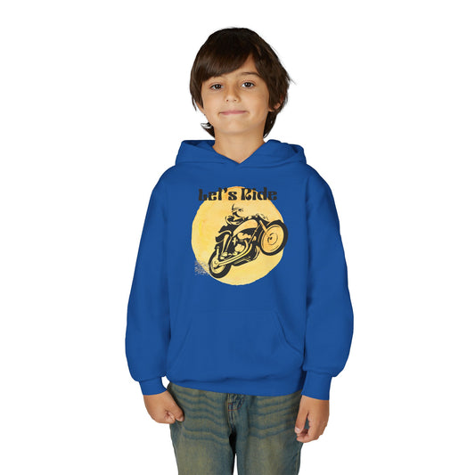Youth Hoodie - "Let's Ride" Vintage Motorcycle Graphic