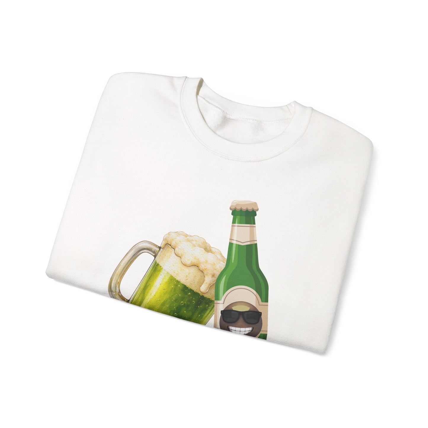 Crewneck Sweatshirt — "Dude Where's My Beer" Green Beer St. Patrick's Day Design