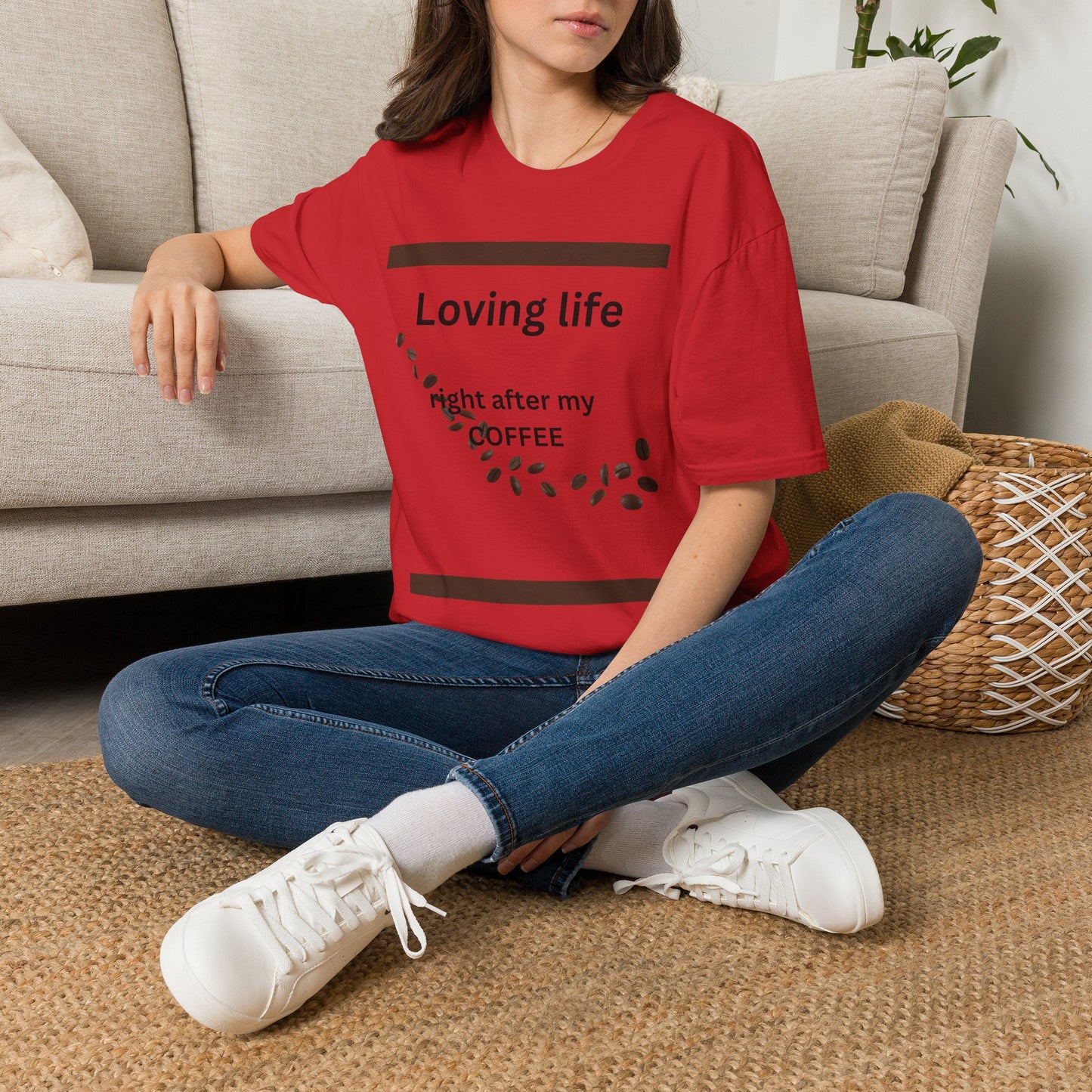 T-Shirt — "Loving life right after my coffee" Coffee Lover Graphic Tee