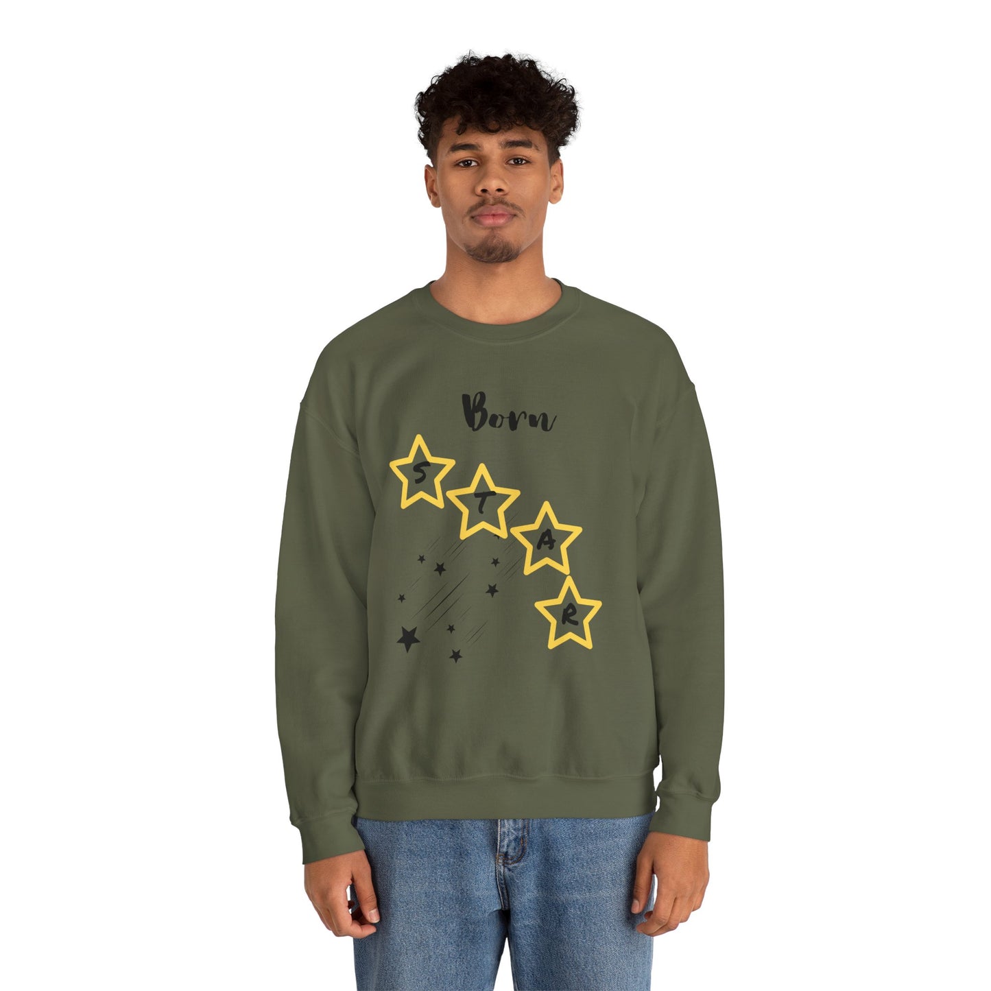 "Born Star' Unisex Heavy Blend™ Crewneck Sweatshirt - Cozy Inspiration for Every Occasion