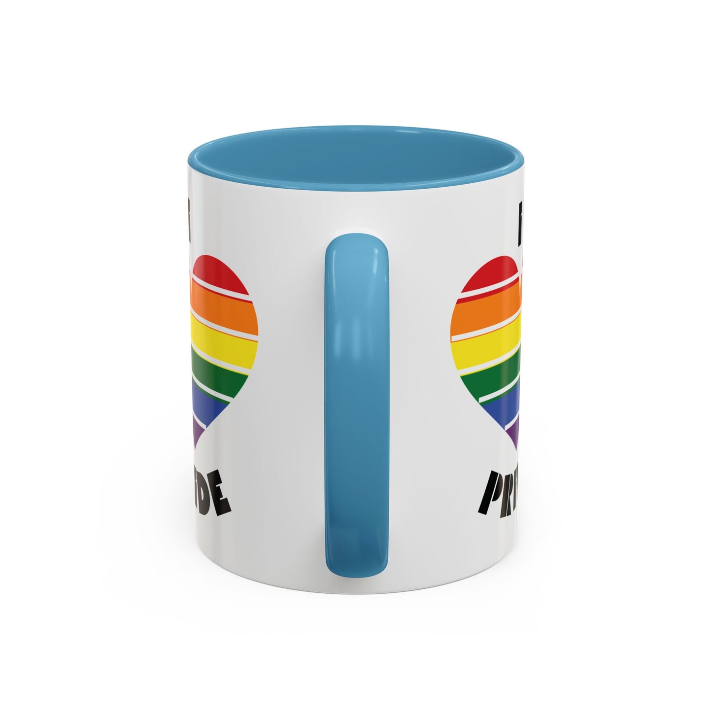 I Heart Pride Accent Coffee Mug – Rainbow Love 11/15oz