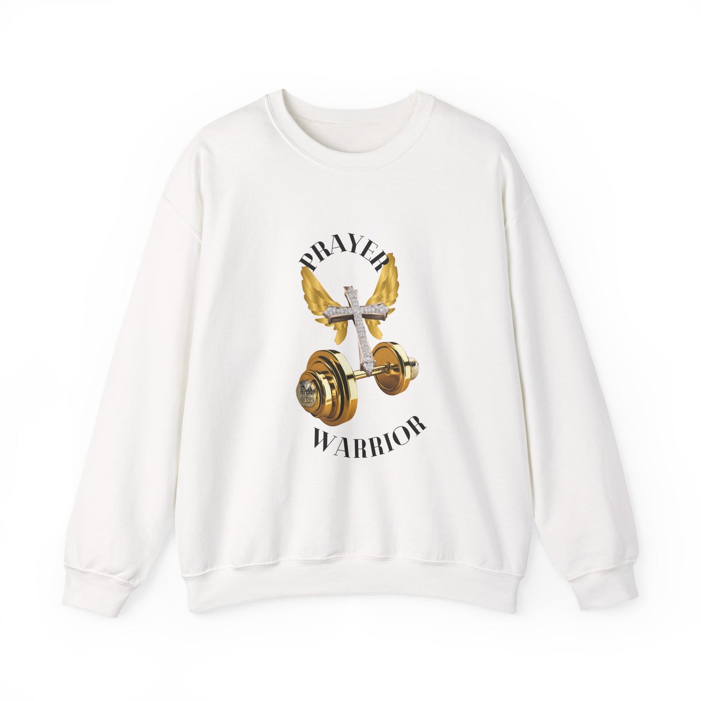 Holy Sweatshirt for "Prayer Warriors" Gold Weights with Wings  and Holy Cross