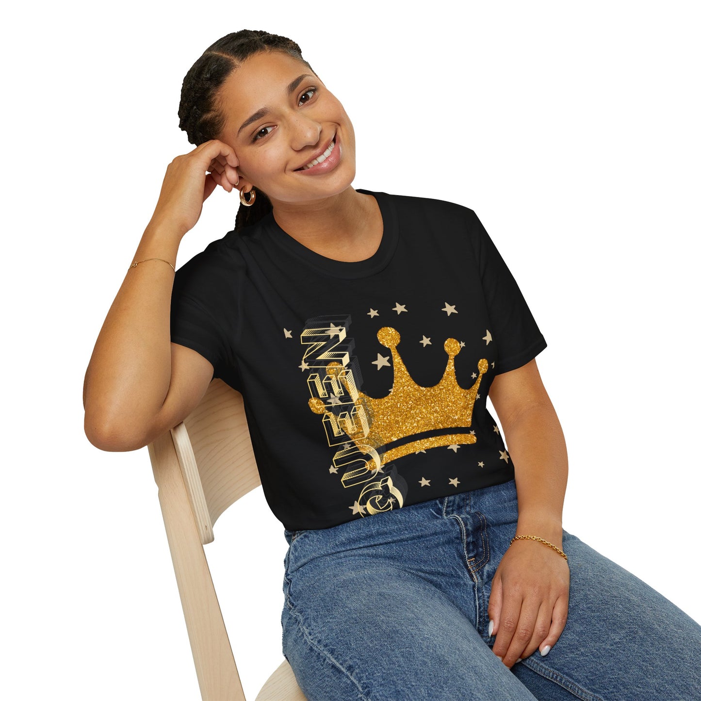 Gold Crown Tee — Glitter Queen Graphic T-Shirt