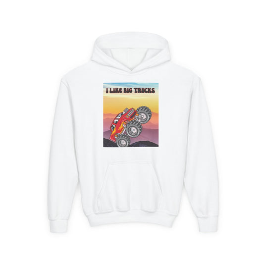 Youth Hoodie — "I Like Big Trucks" Monster Truck Graphic